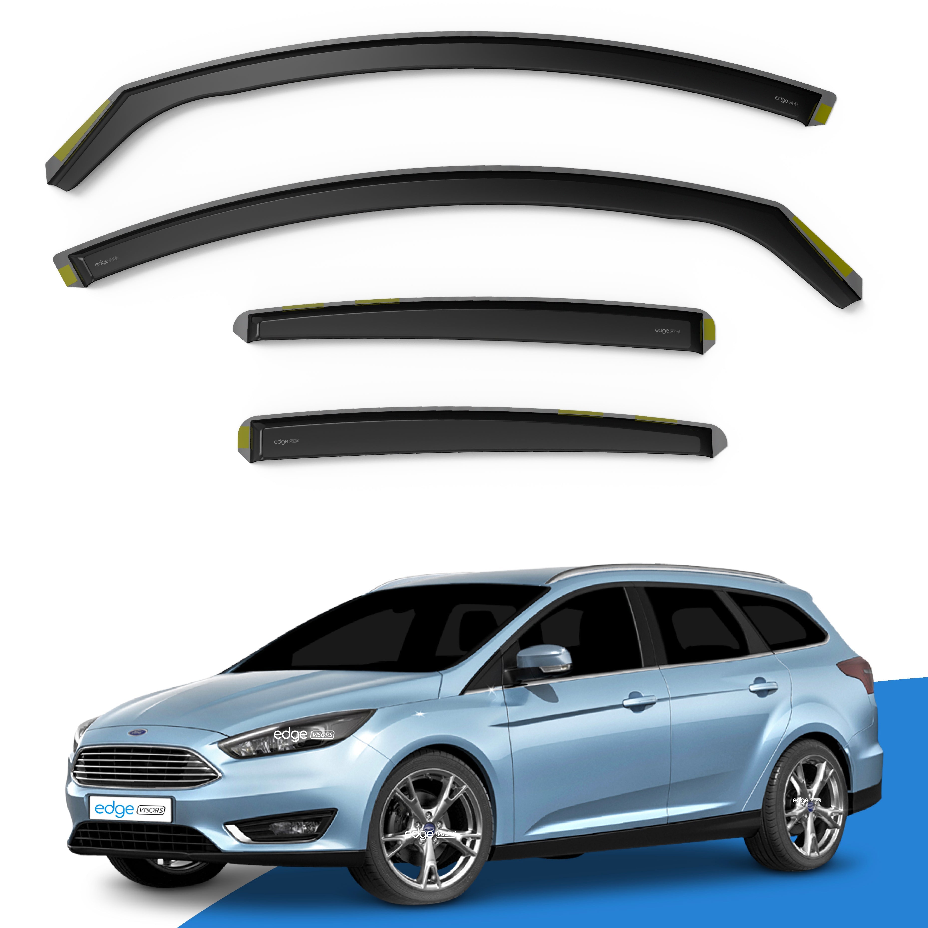Ford Focus MK3 ST 2011-2018 5 Door Estate Wind Deflectors 4pc