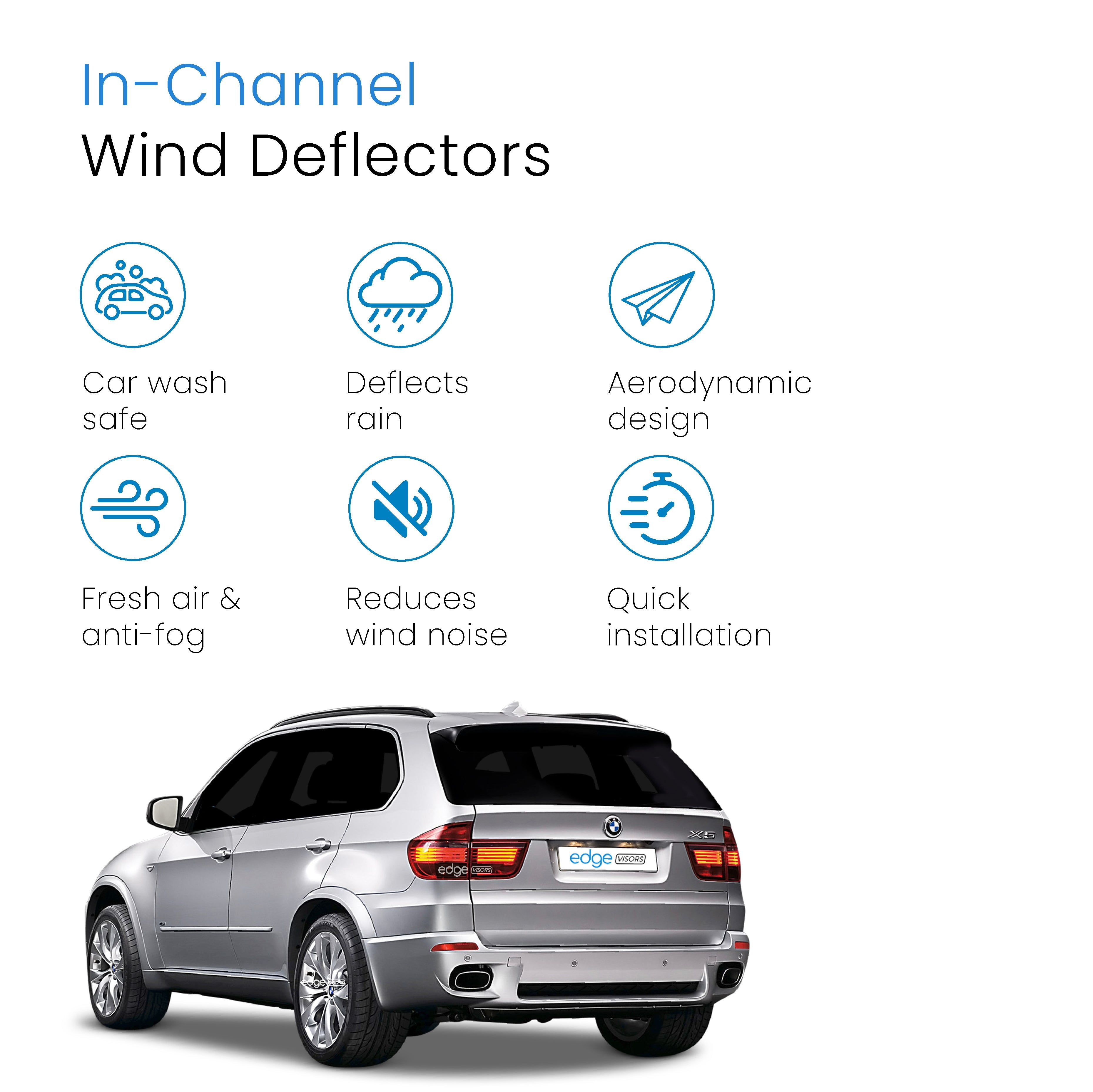 BMW X5 E70 2006-2013 5 Door SUV Wind Deflectors 4pc