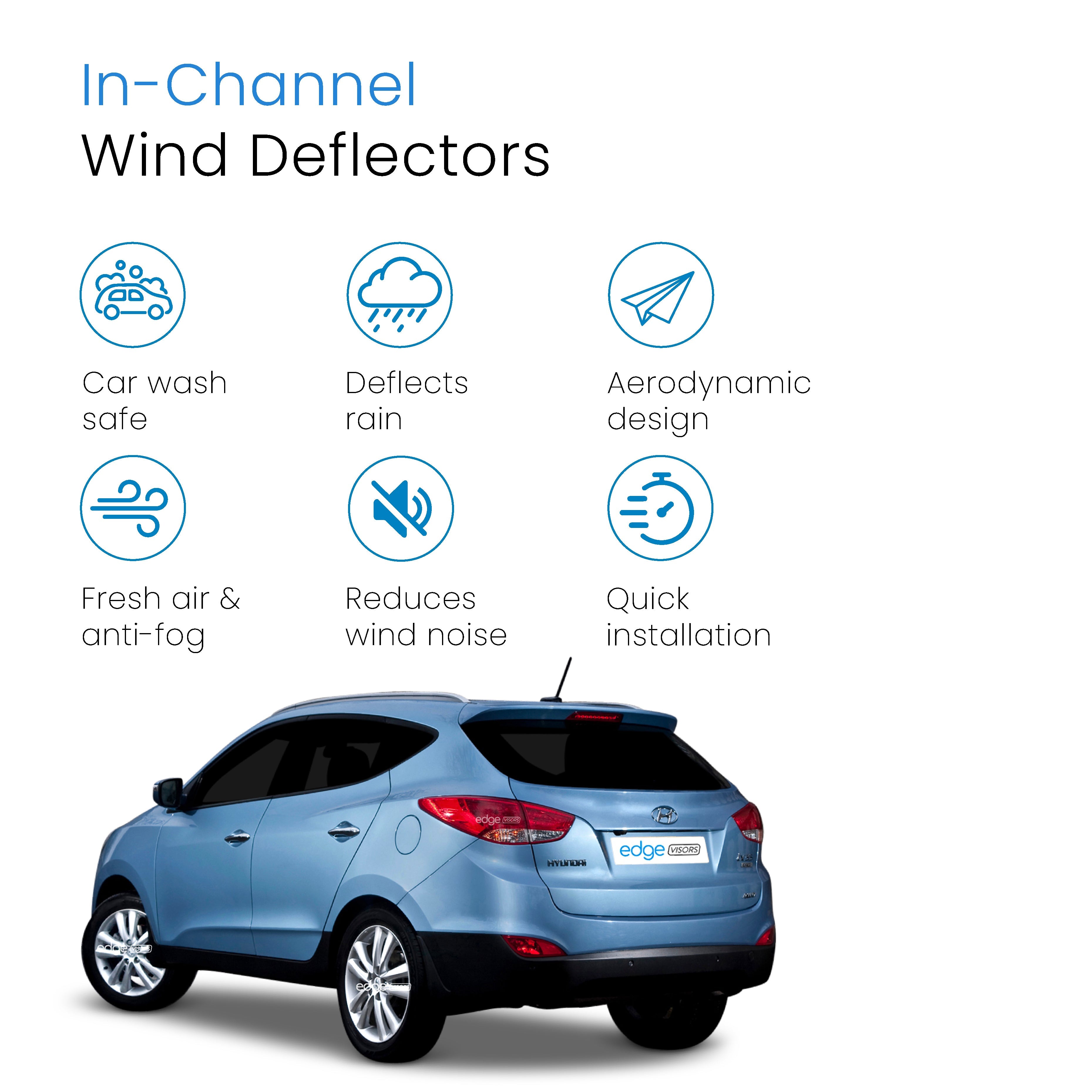 Hyundai ix35 MK1 2010-2015 5 Door SUV Wind Deflectors 4pc
