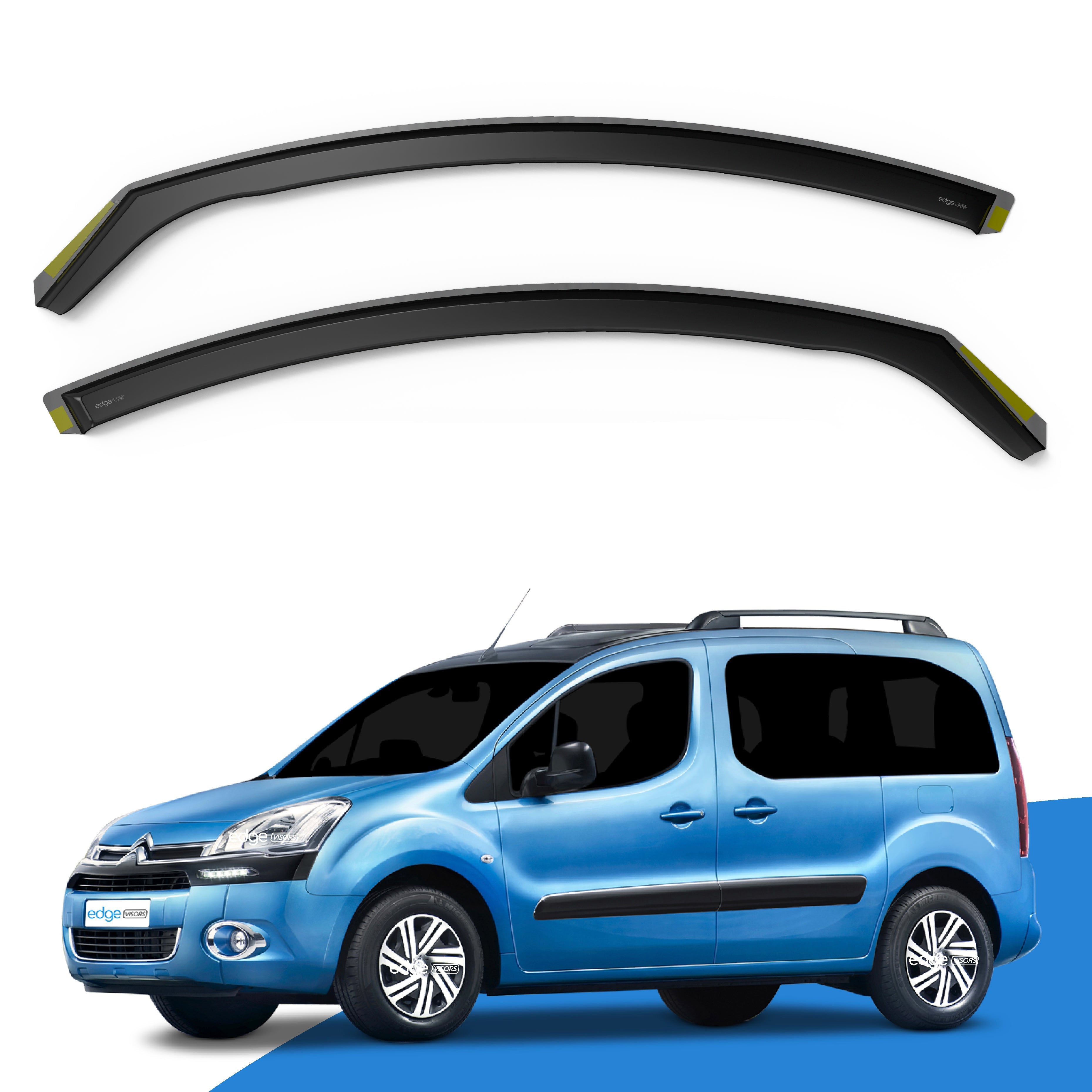 Citroen Berlingo MK2 2008-2018 2 Door Van Wind Deflectors 2pc