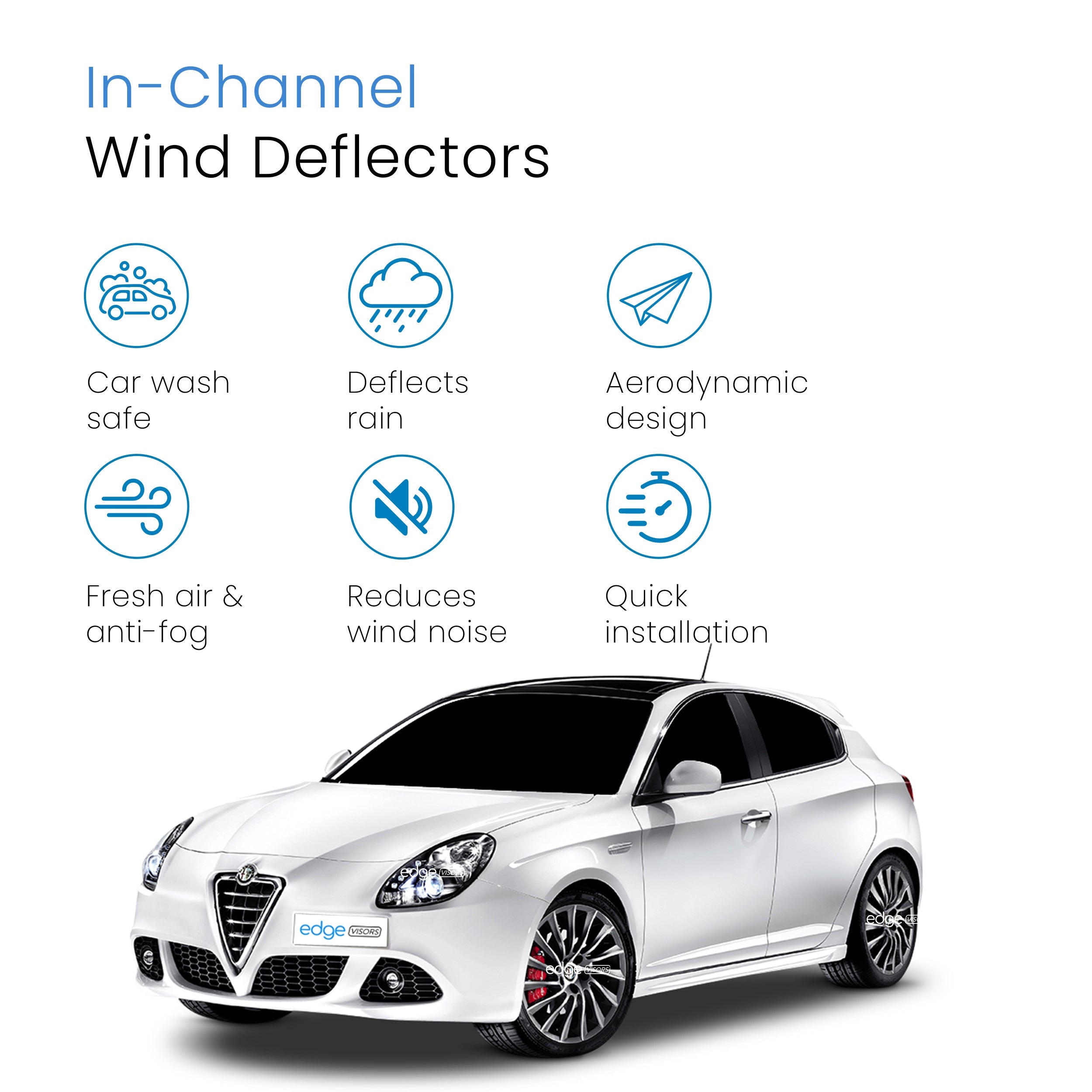 Alfa Romeo Giulietta MK1 2010-2021 5 Door Hatchback Wind Deflectors 4pc