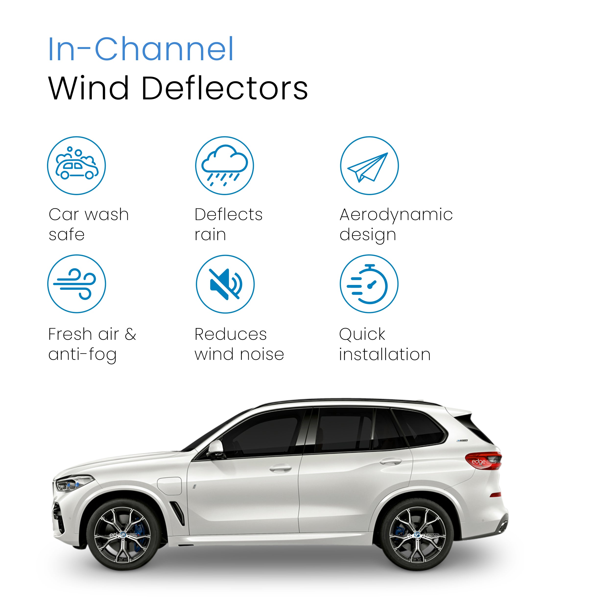BMW X5 G05 2018-2024 5 Door SUV Wind Deflectors 4pc