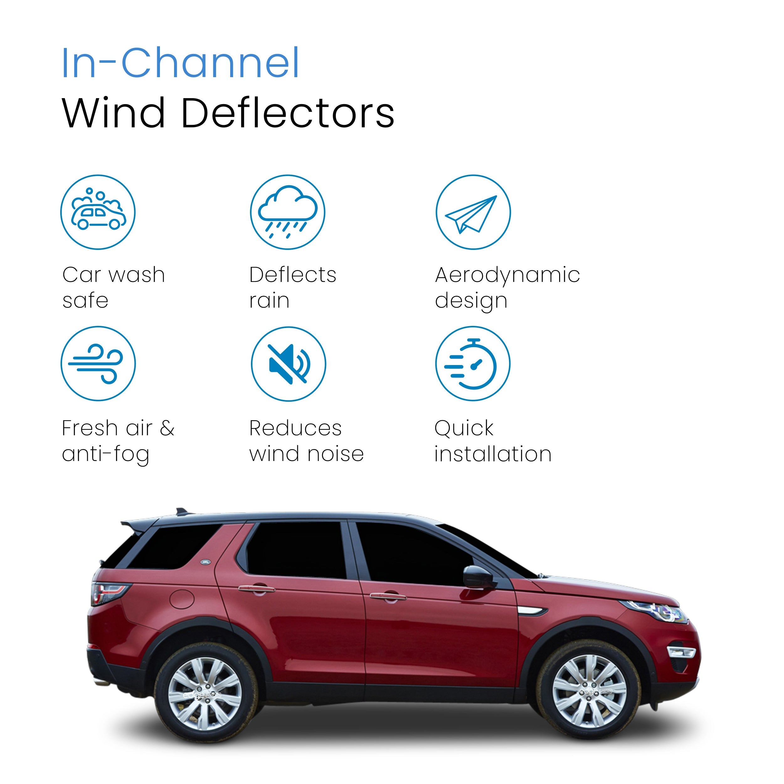 Land Rover Discovery Sport MK1 2014-Onwards 5 Door SUV Wind Deflectors 4pc