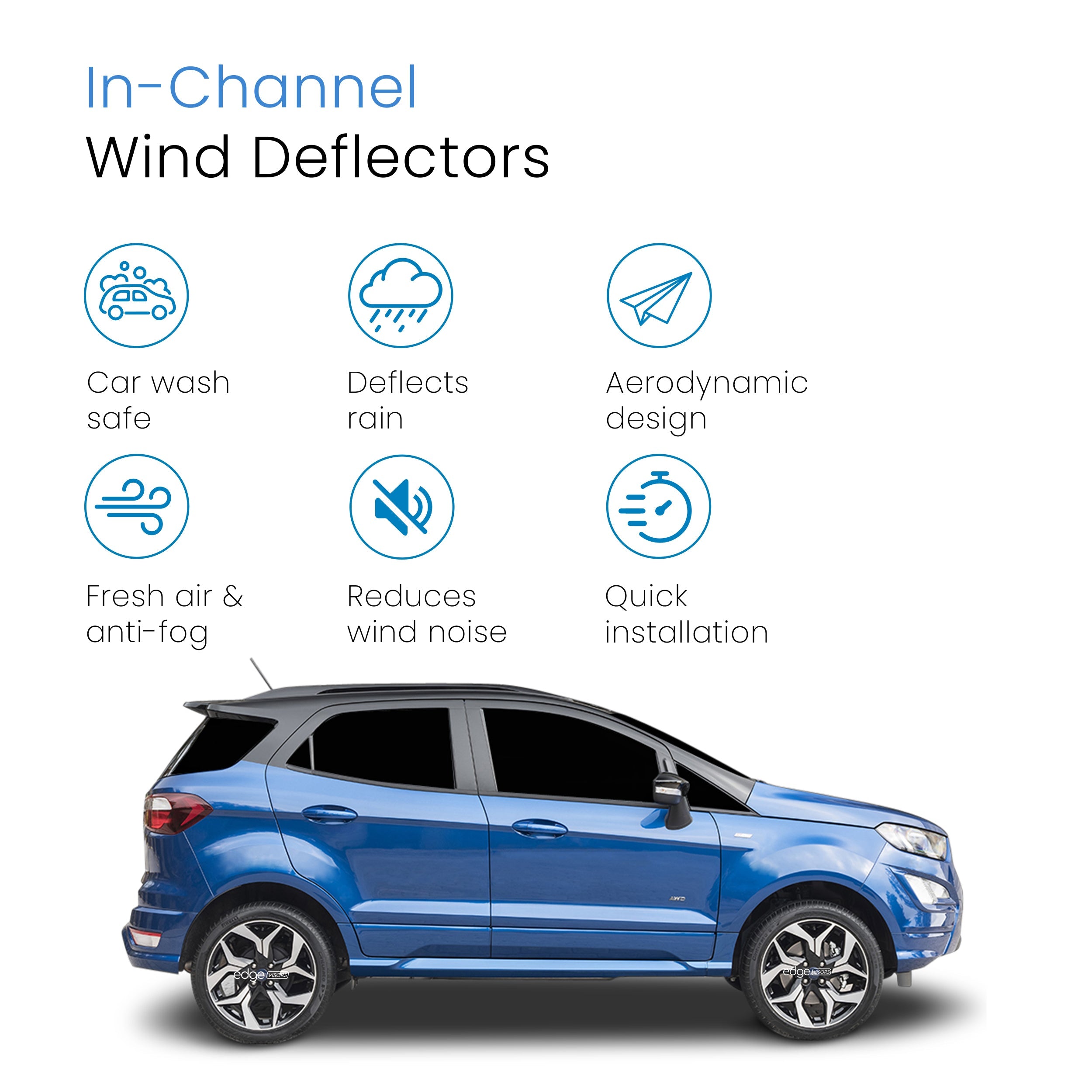 Ford Ecosport MK2 2013-2022 5 Door SUV Wind Deflectors 4pc