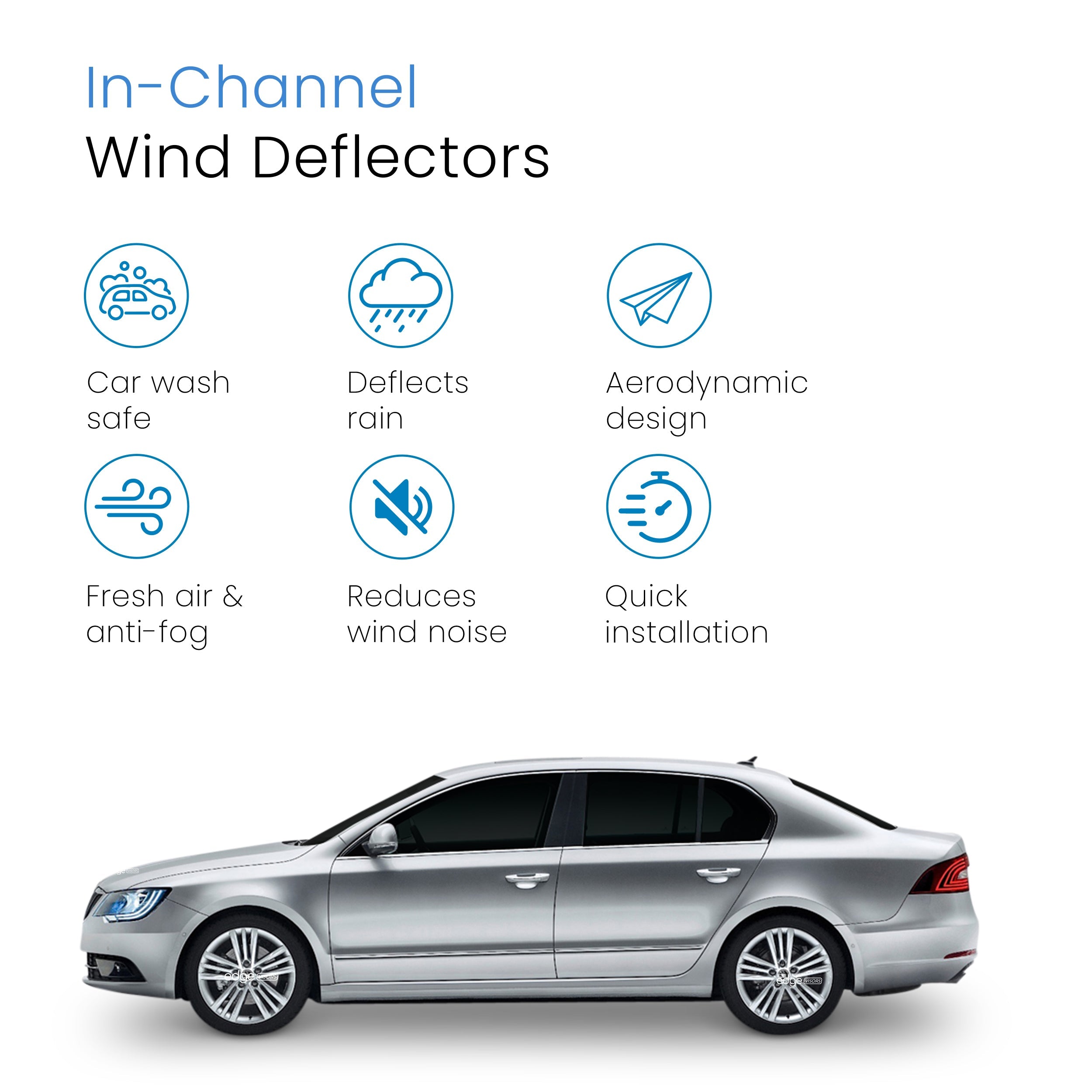 Skoda Superb MK2 2008-2015 5 Door Liftback Wind Deflectors 4pc