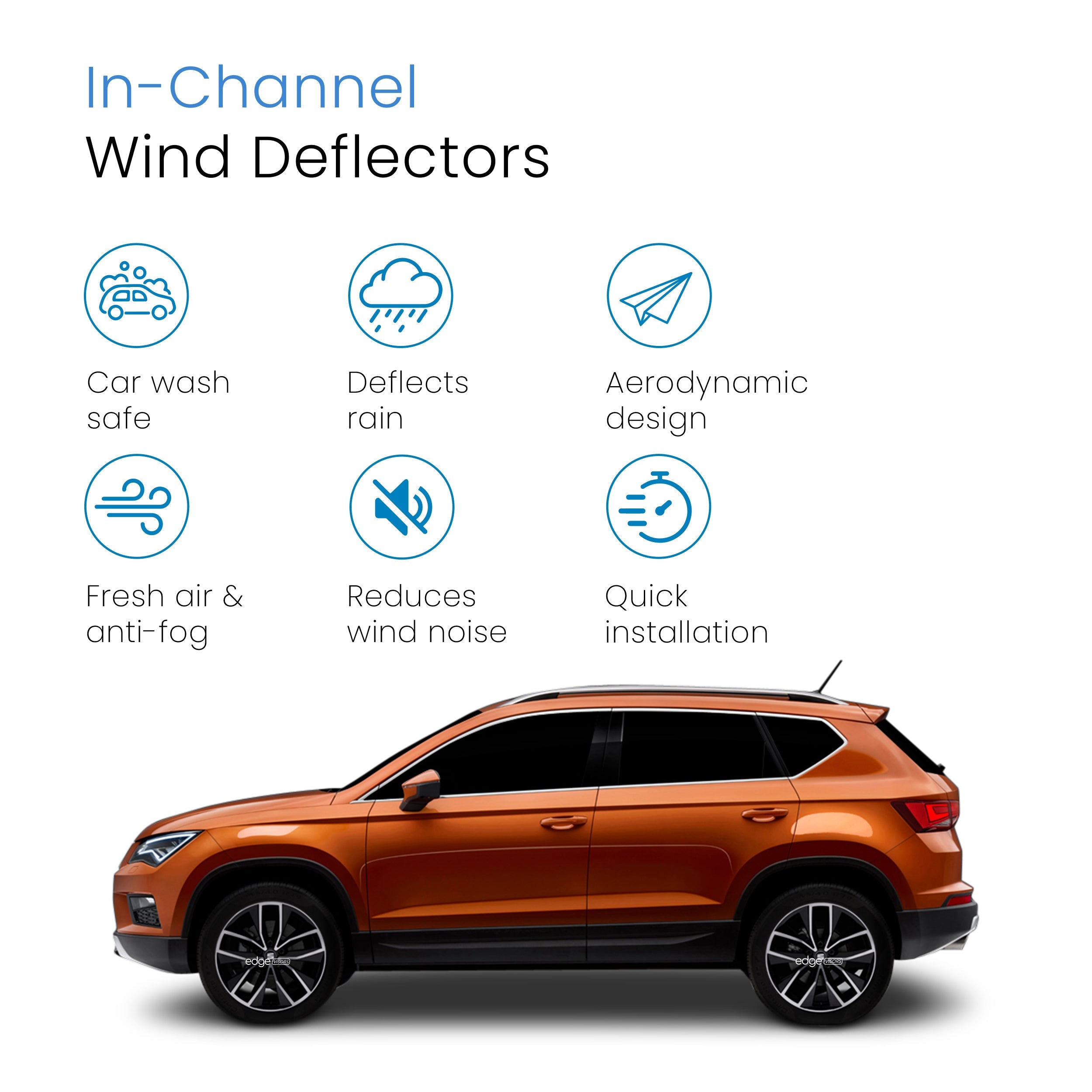 Seat Ateca MK1 2016-Onwards 5 Door SUV Wind Deflectors 4pc