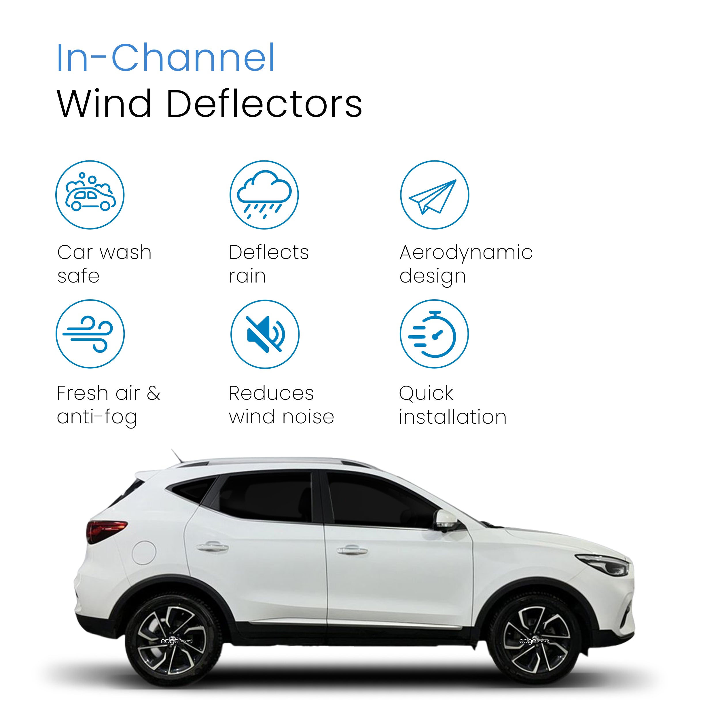 MG ZS MK1 2017-2024 5 Door SUV Wind Deflectors 4pc