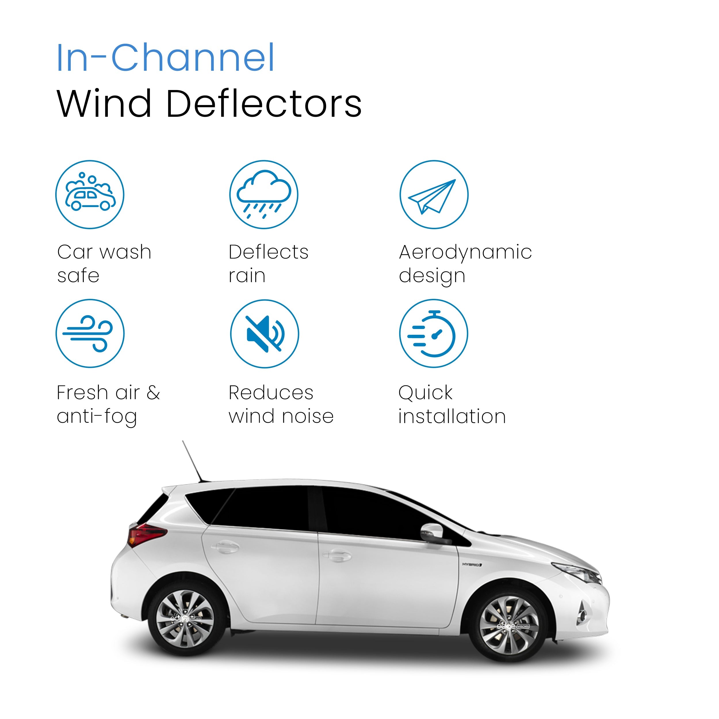 Toyota Auris MK2 2012-2018 5 Door Hatchback Wind Deflectors 4pc