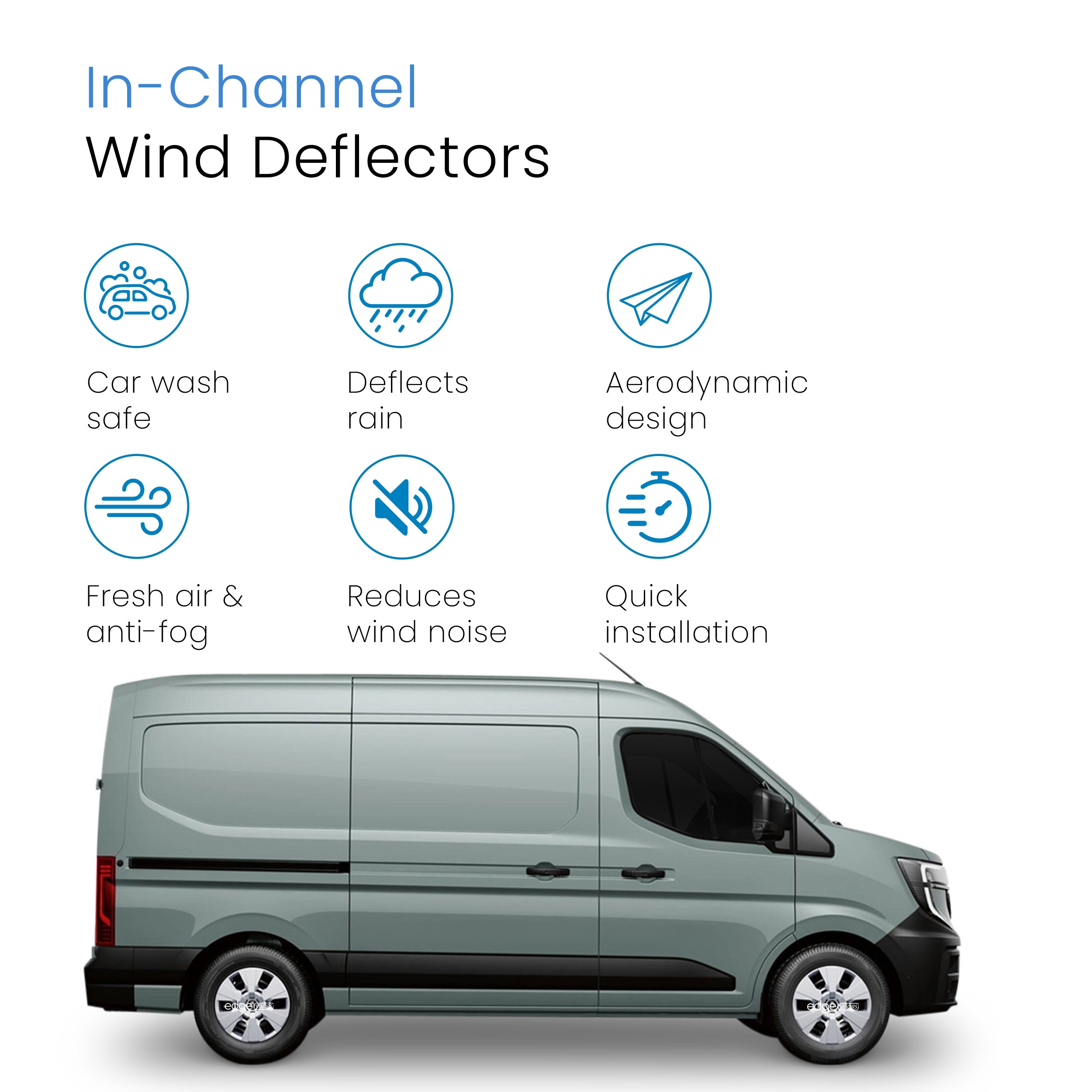 Renault Master MK5 2024-onwards 2 Door Van Wind Deflectors 2pc