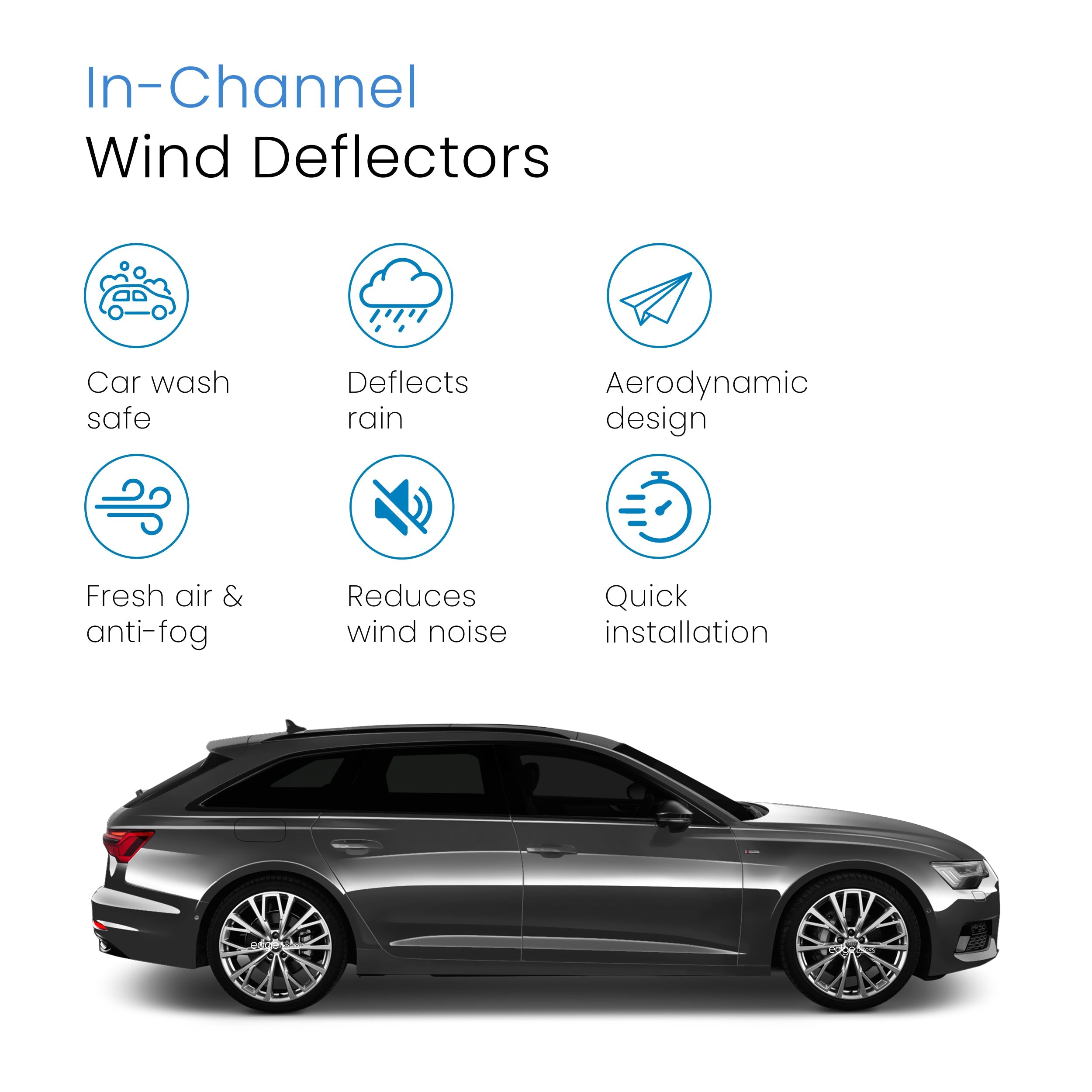 Audi A6 C8 2018-Onwards 5 Door Estate Wind Deflectors 4pc