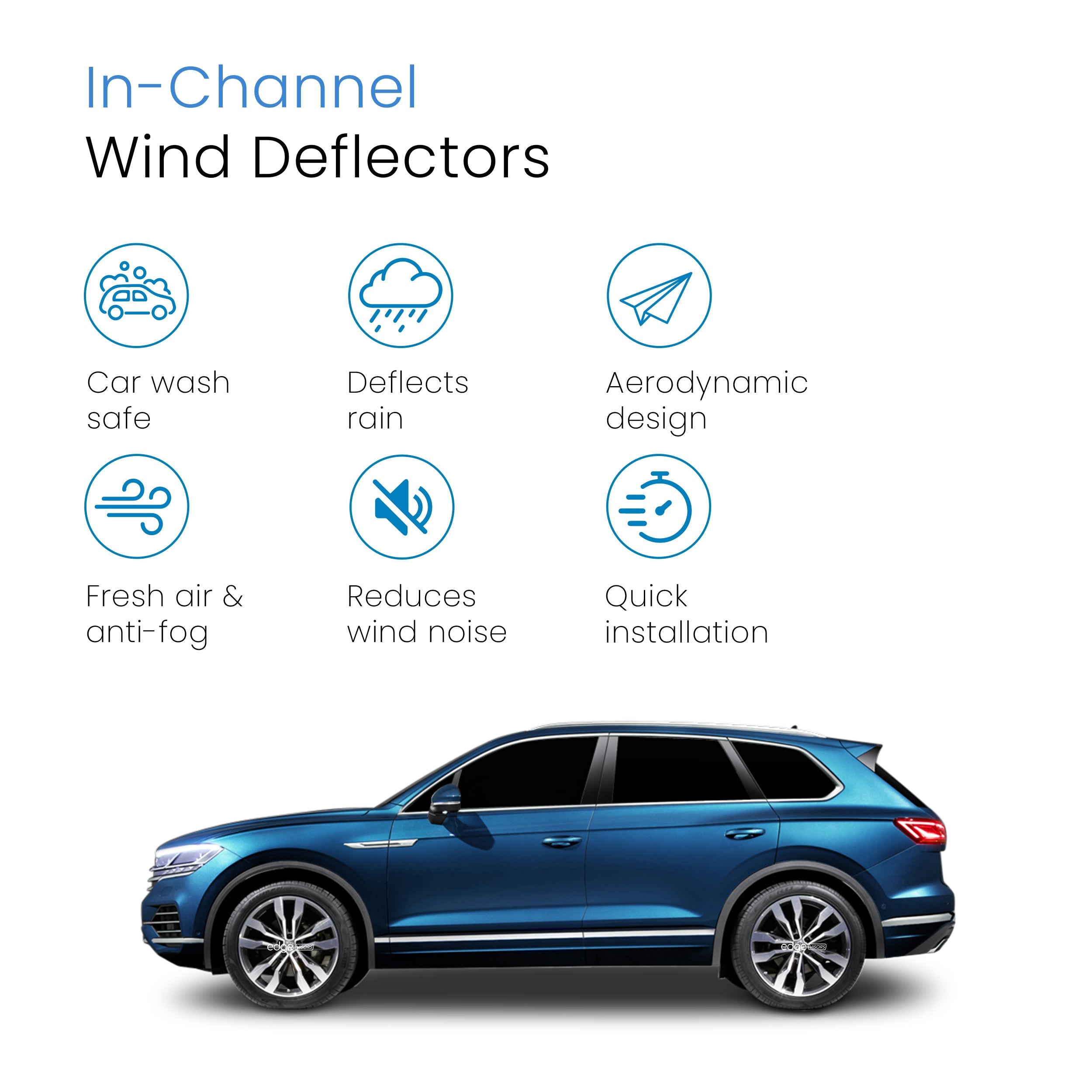 VW Touareg MK3 2018-Onwards 5 Door SUV Wind Deflectors 4pc