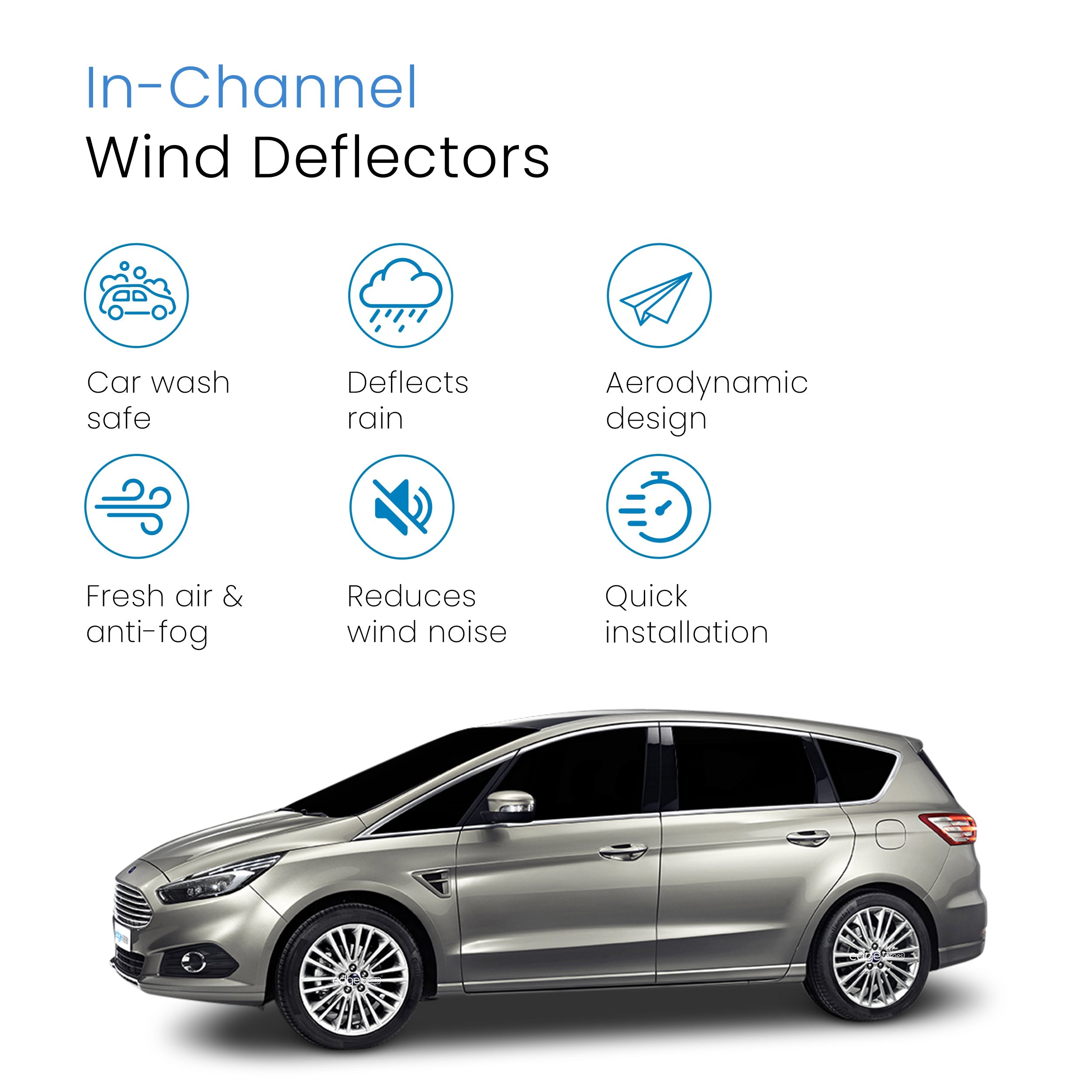 Ford S-Max MK2 2015-2023 5 Door MPV Wind Deflectors 4pc