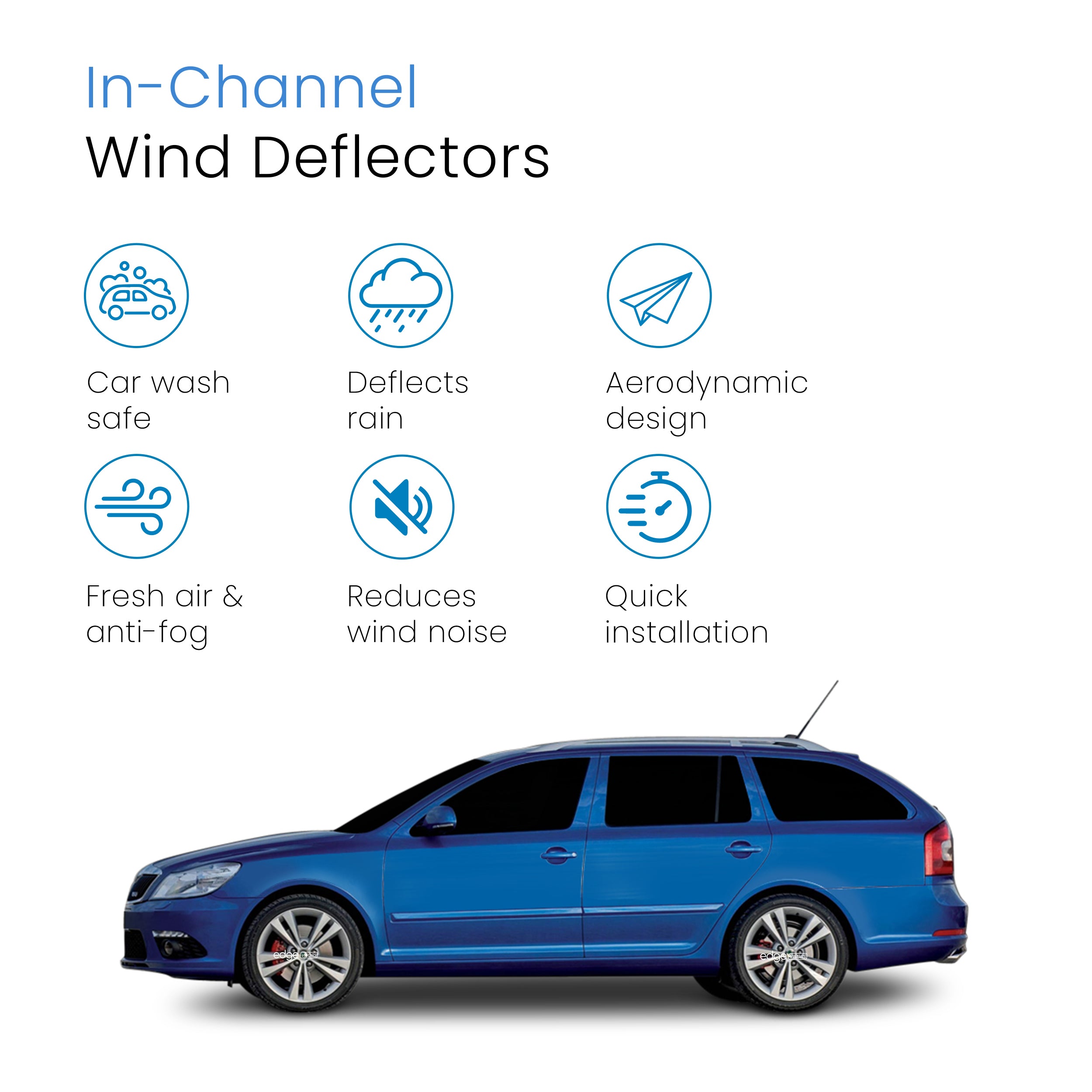 Skoda Octavia MK2 2004-2013 5 Door Estate Wind Deflectors 4pc