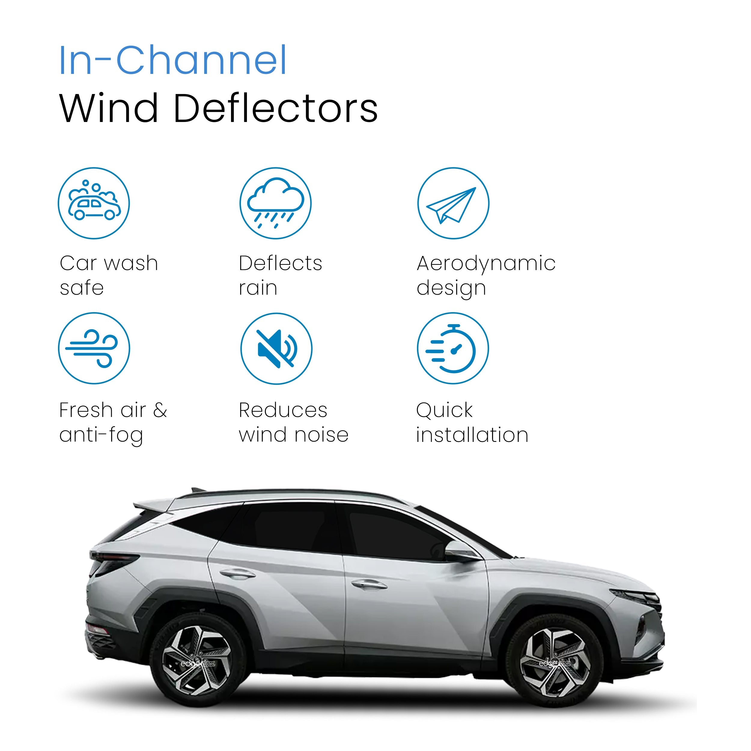 Hyundai Tucson MK4 2021-Onwards 5 Door SUV Wind Deflectors 4pc