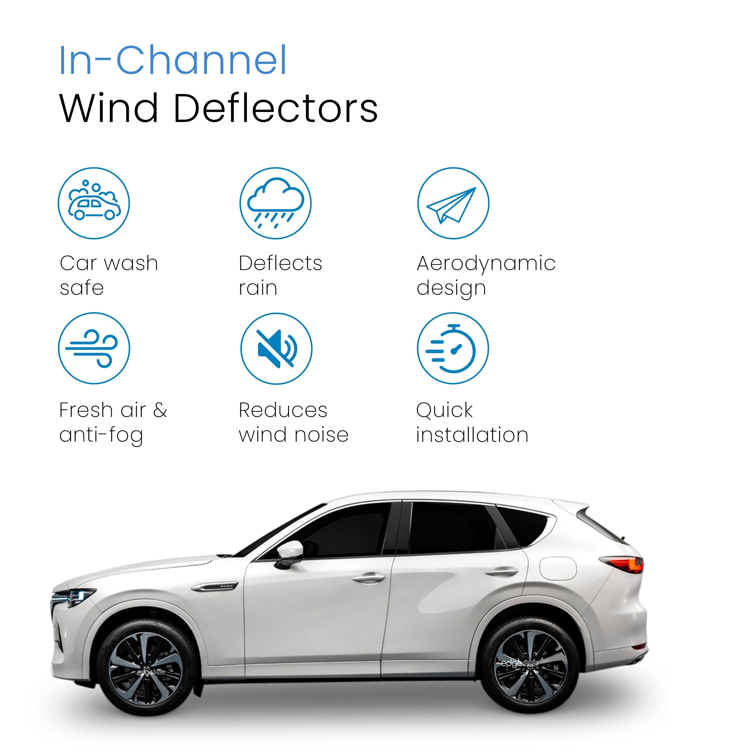 Mazda CX-60 MK1 2022-Onwards 5 Door SUV Wind Deflectors 4pc