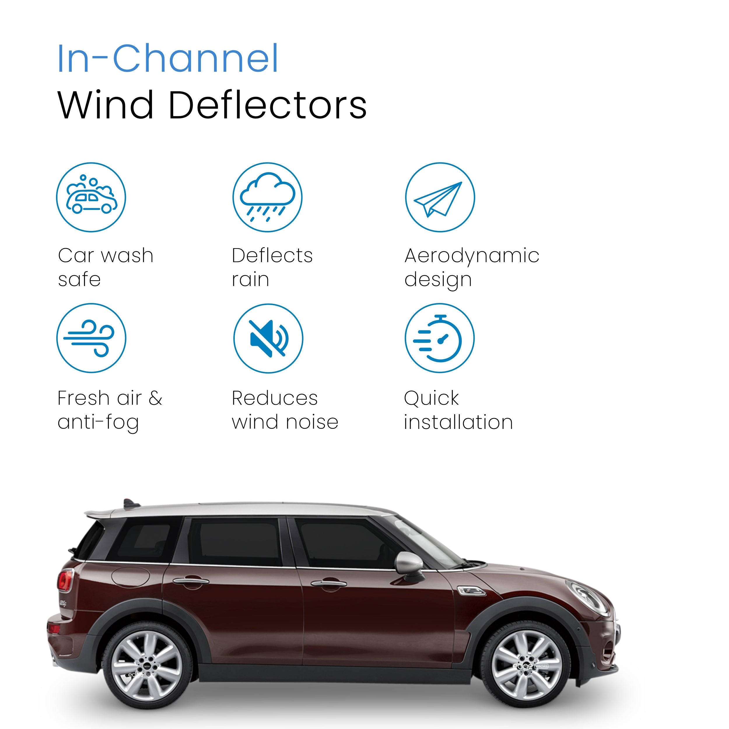 Mini Clubman MK2 2015-2024 5 Door Hatchback Wind Deflectors 4pc