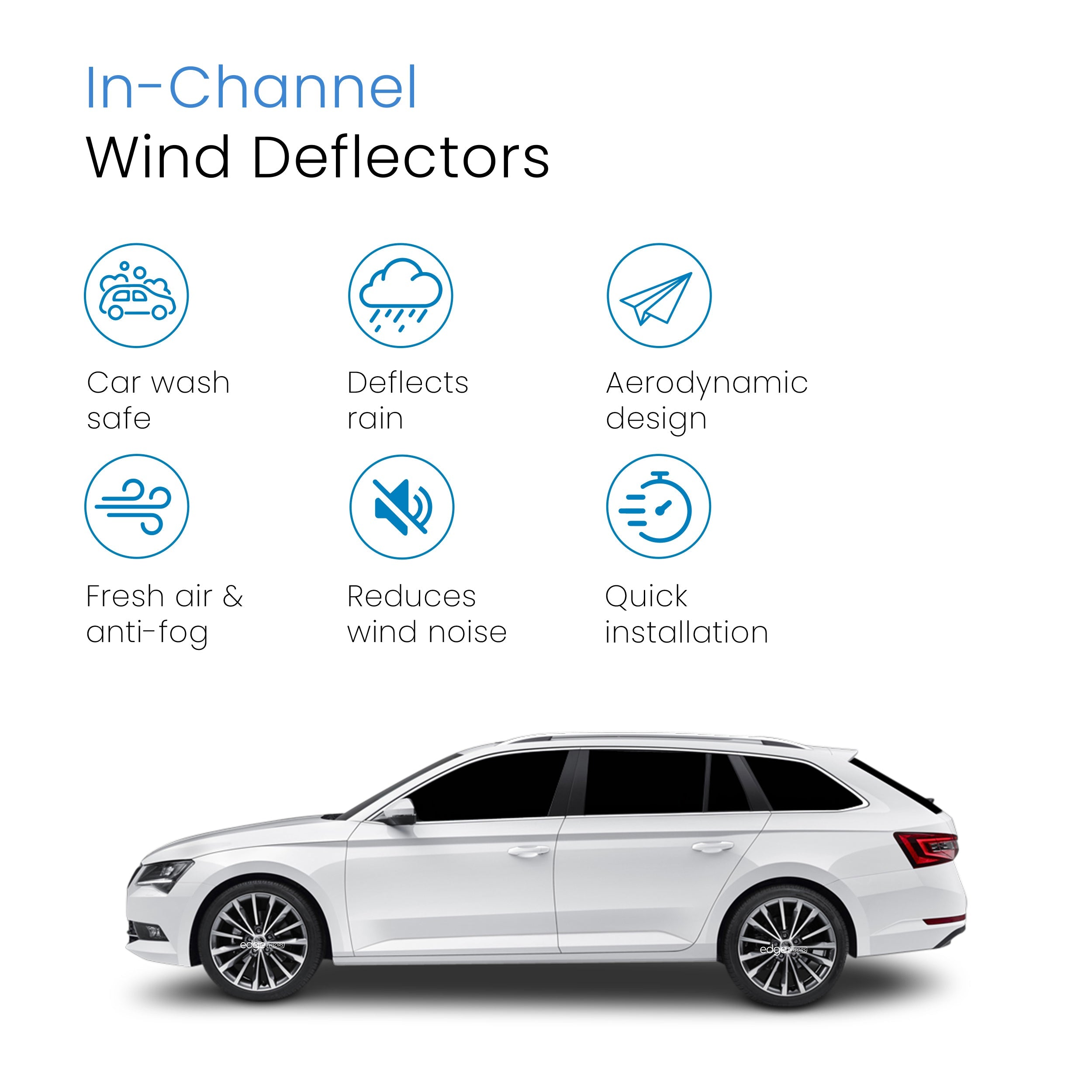 Skoda Superb MK3 2015-2024 5 Door Estate Wind Deflectors 4pc