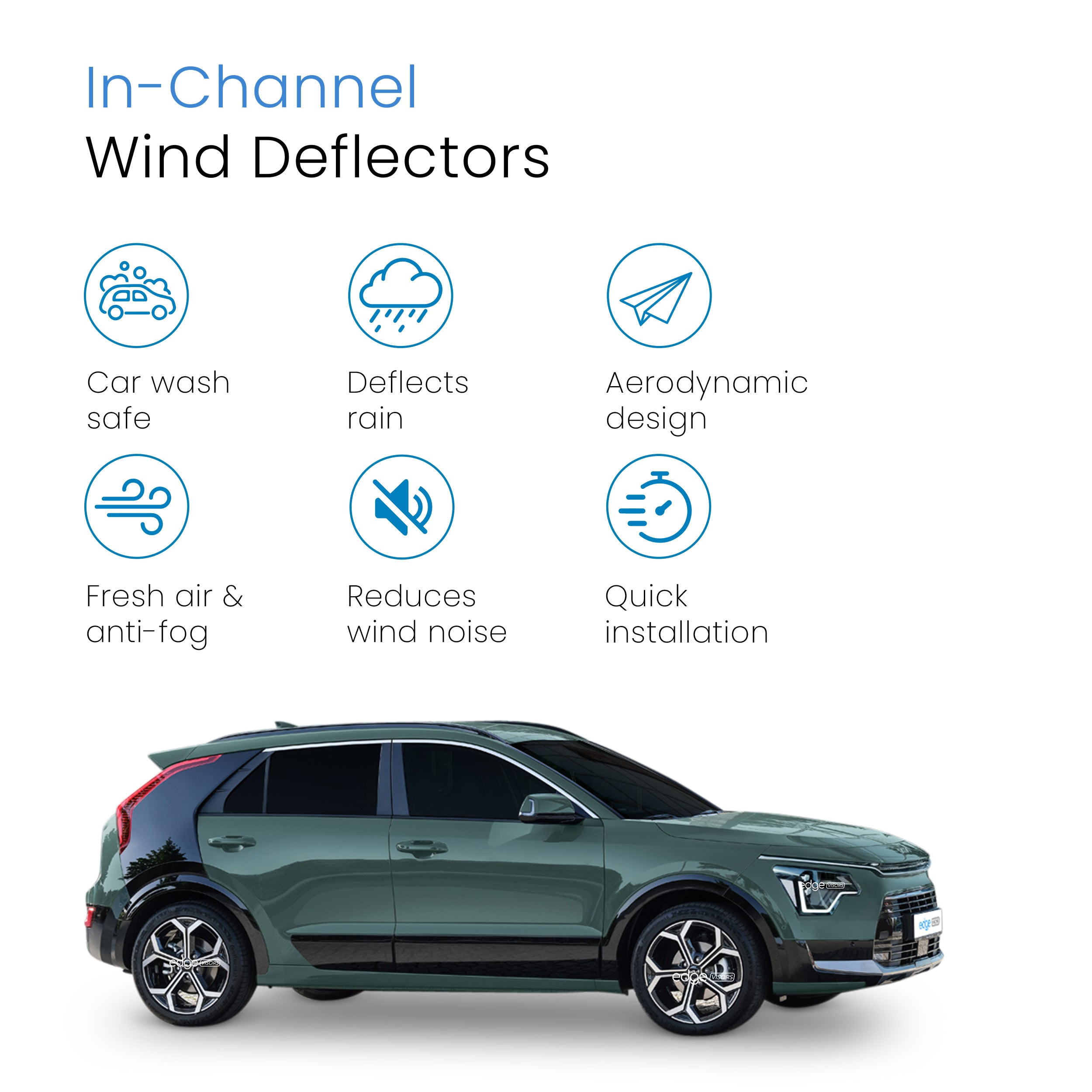 Kia Niro/E-Niro MK2 2022-2025 5 Door SUV Wind Deflectors 4pc