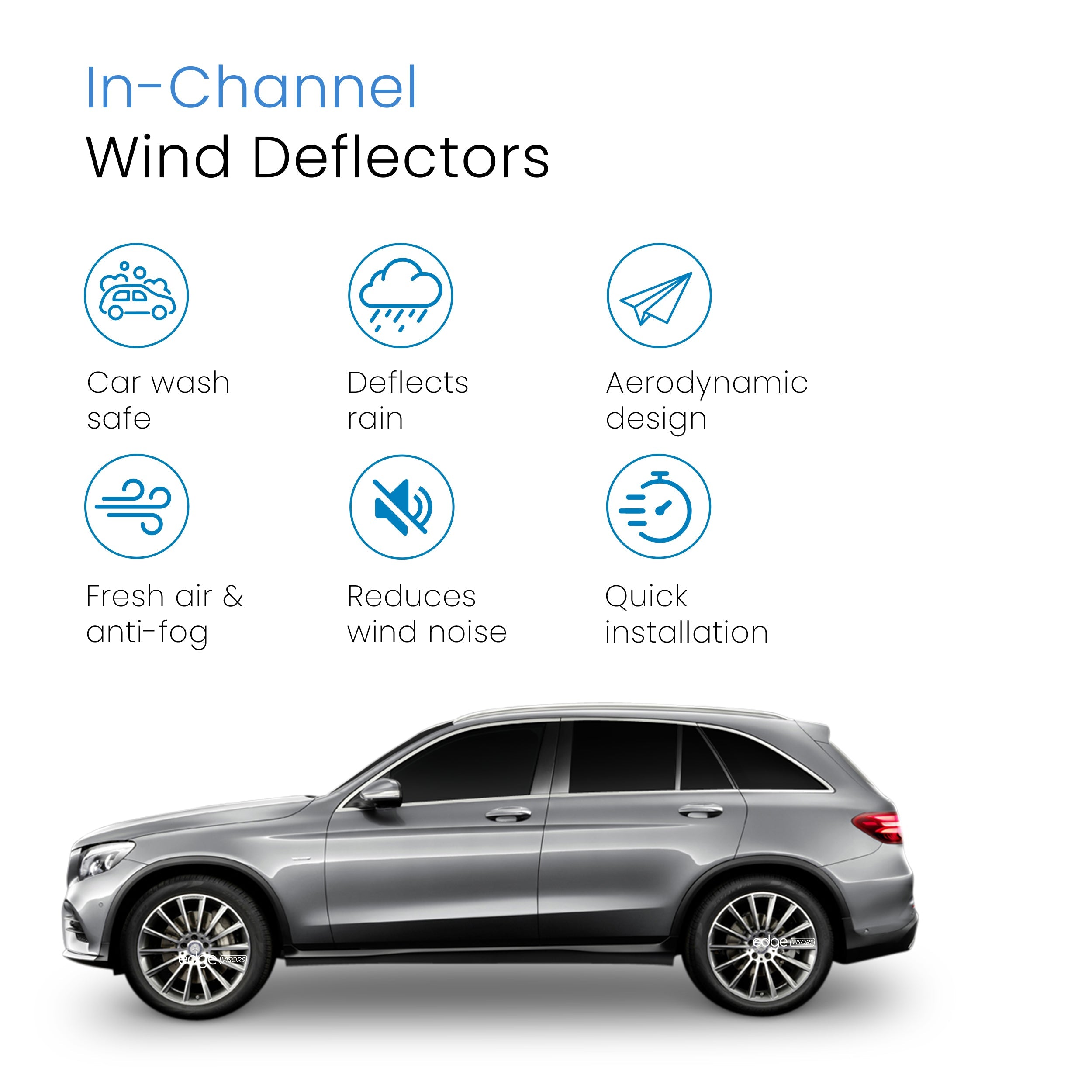 Mercedes GLC X253 2016-2022 5 Door SUV Wind Deflectors 4pc