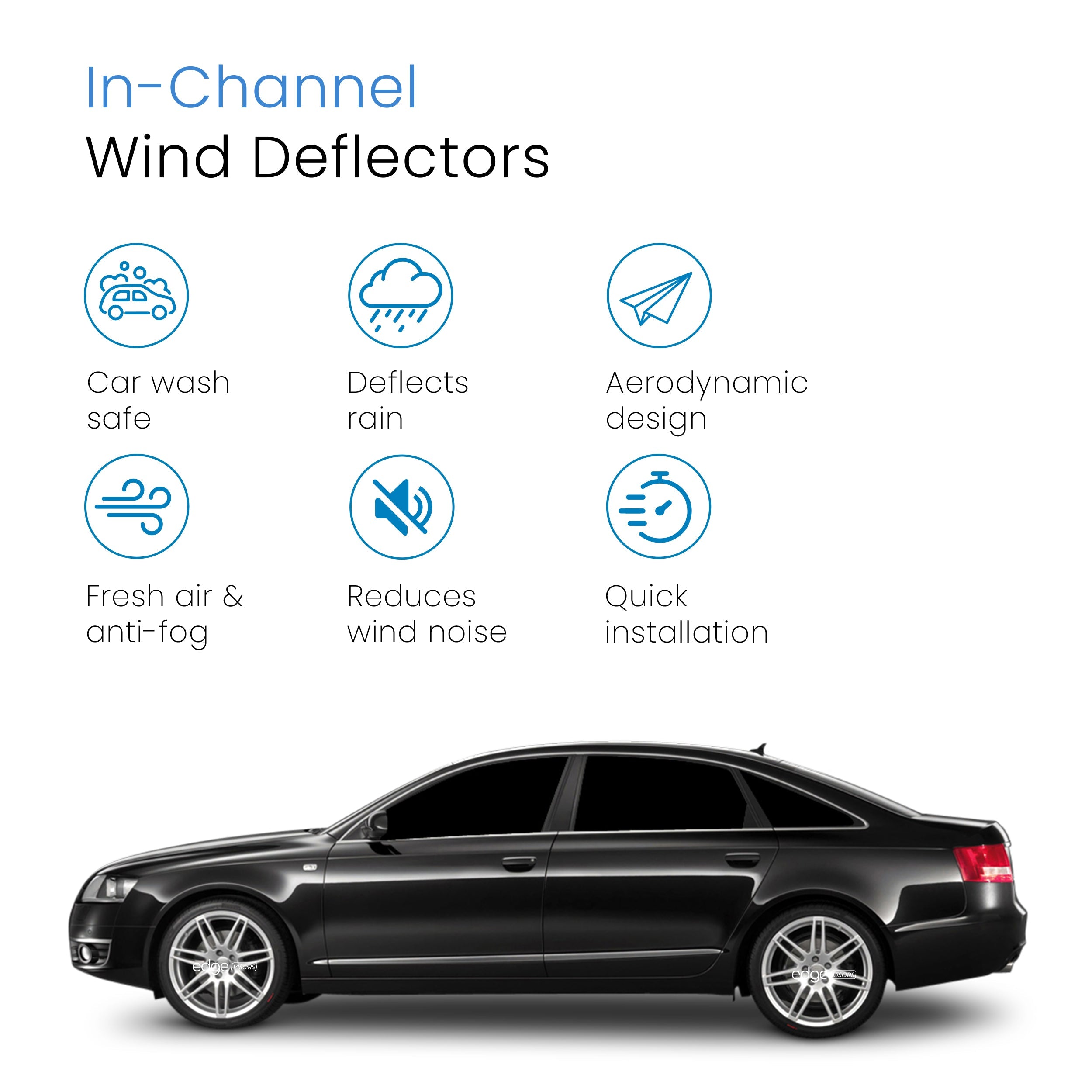 Audi A6 C6 2004-2011 4 Door Saloon Wind Deflectors 4pc