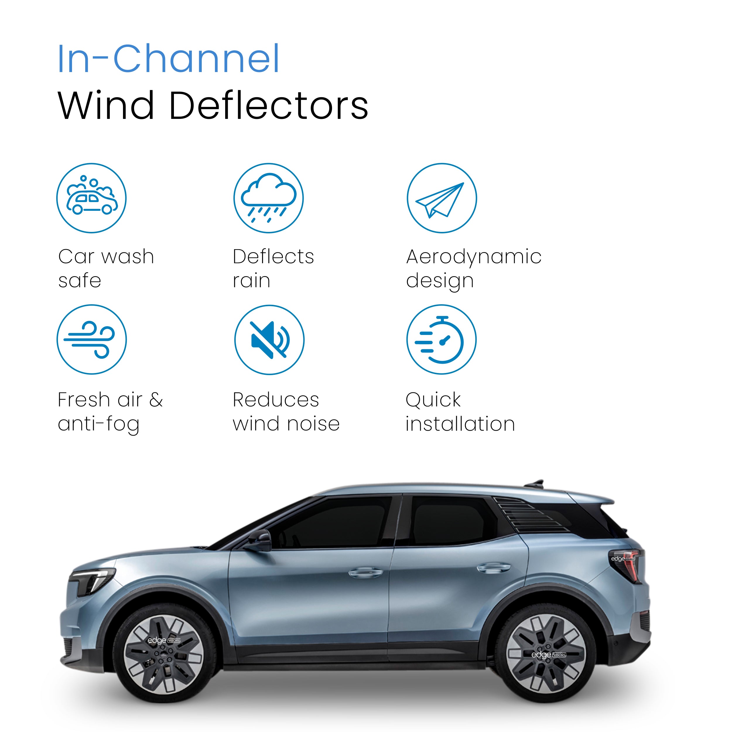 Ford Explorer EV 2023-onwards 5 Door SUV Wind Deflectors 4pc
