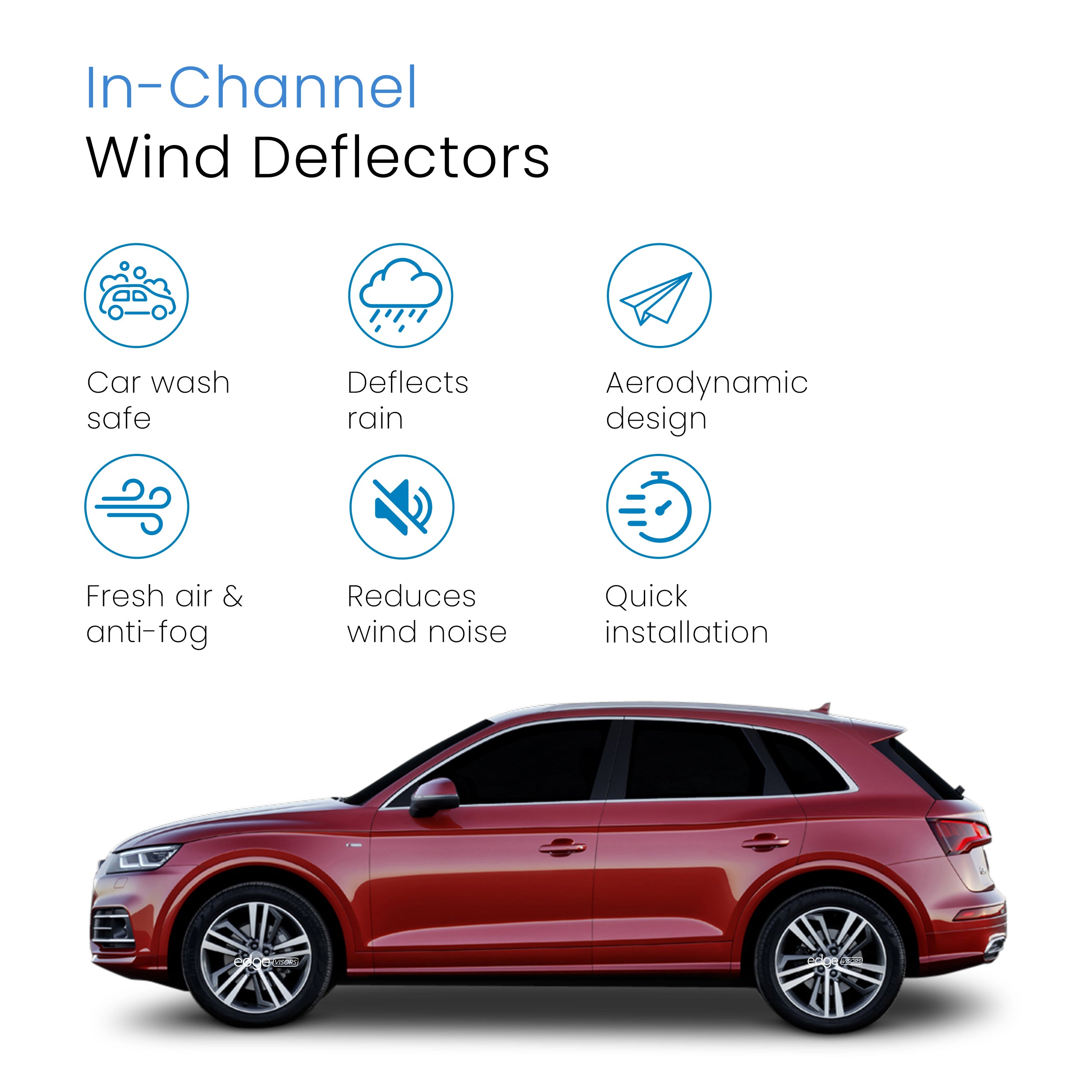 Audi Q5 MK2 2016-2024 5 Door SUV Wind Deflectors 4pc