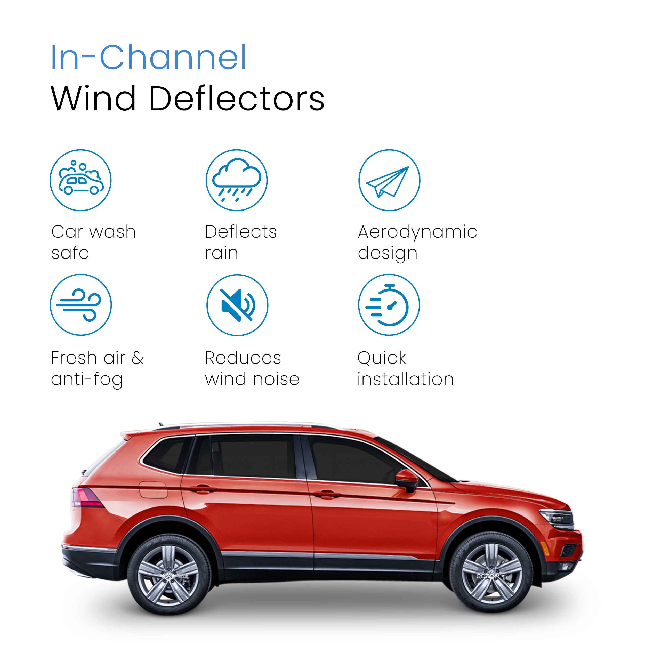 VW Tiguan Allspace MK2 2017-2025 5 Door SUV Wind Deflectors 4pc