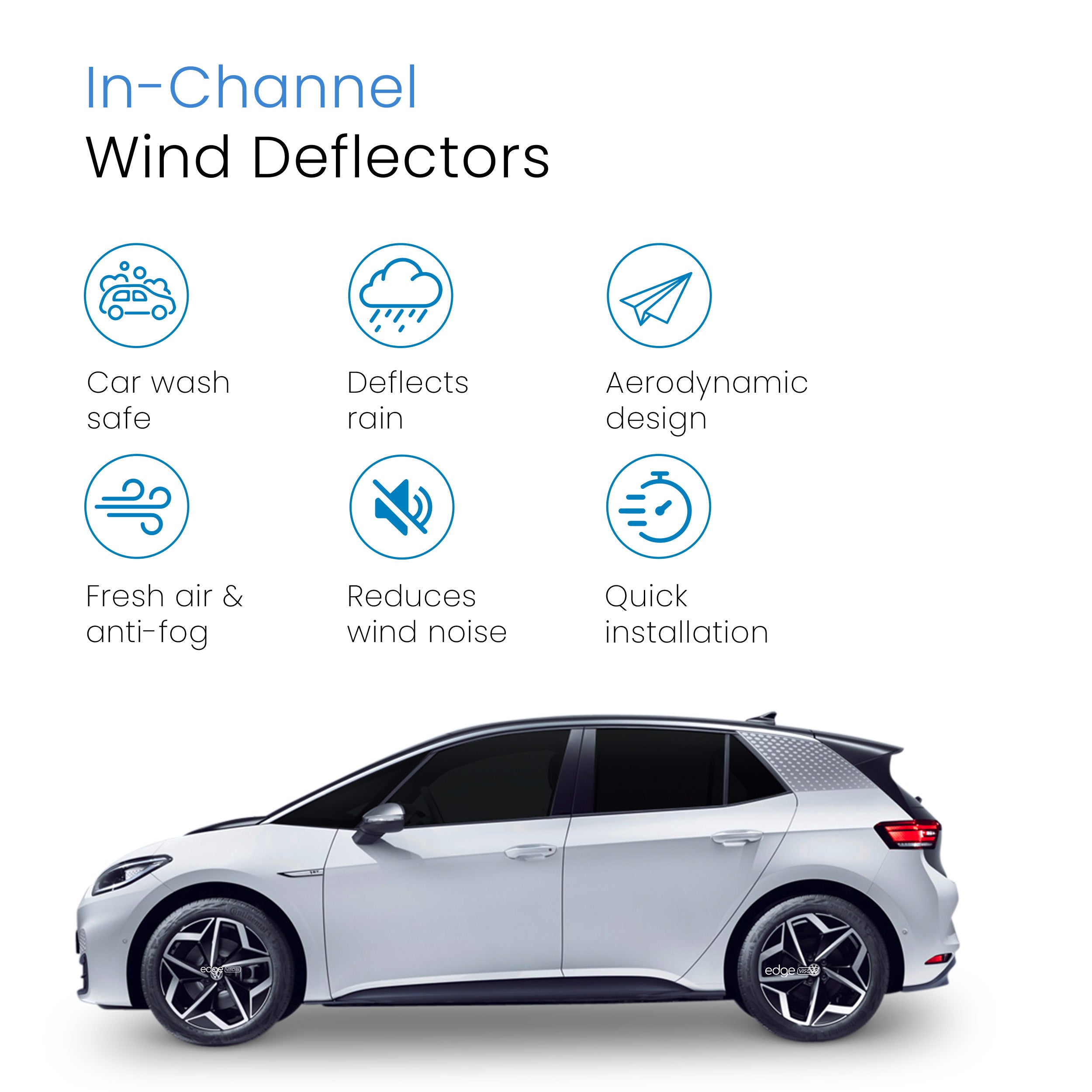 VW iD3 MK1 2020-Onwards 5 Door Hatchback Wind Deflectors 4pc