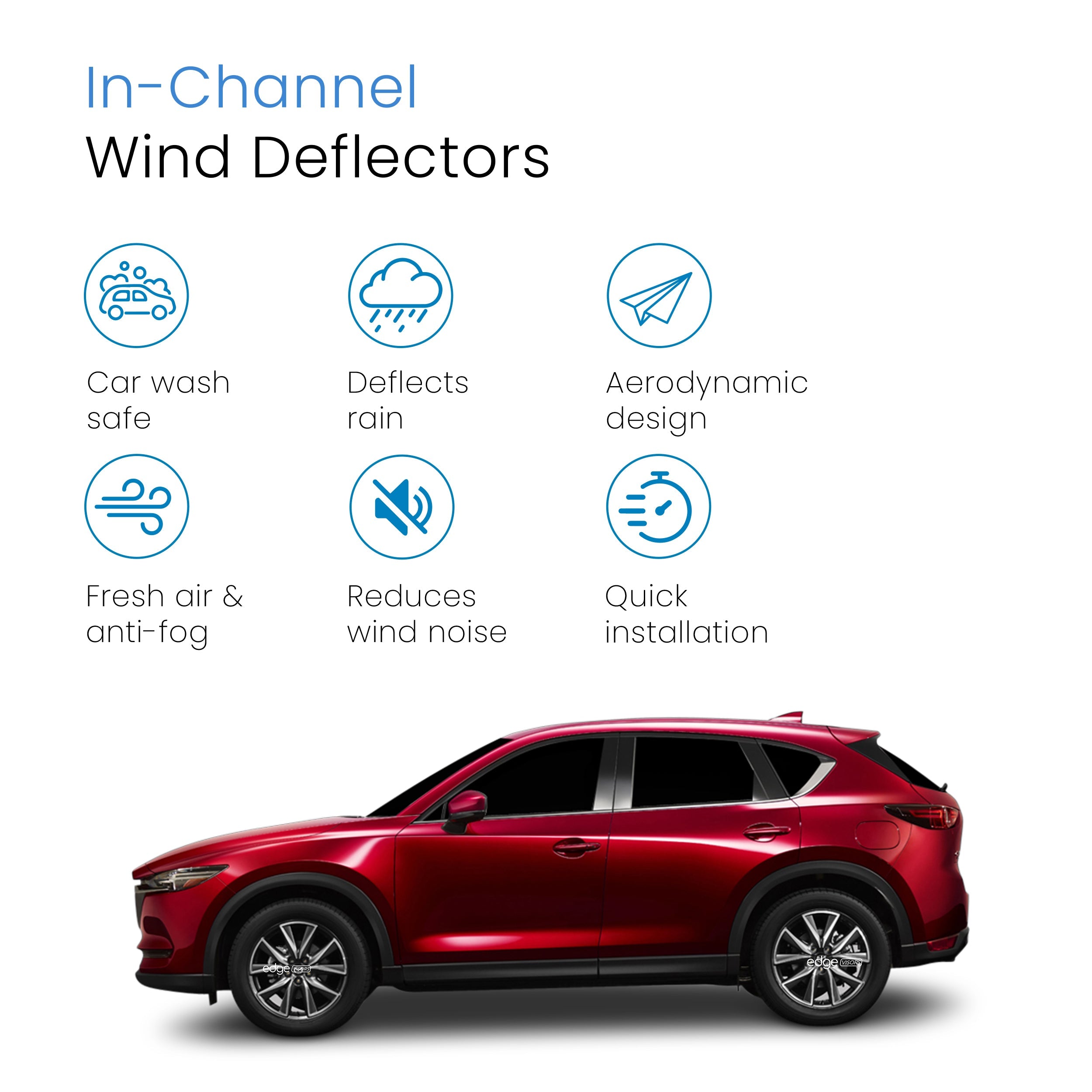 Mazda CX-5 MK2 2017-Onwards 5 Door SUV Wind Deflectors 4pc