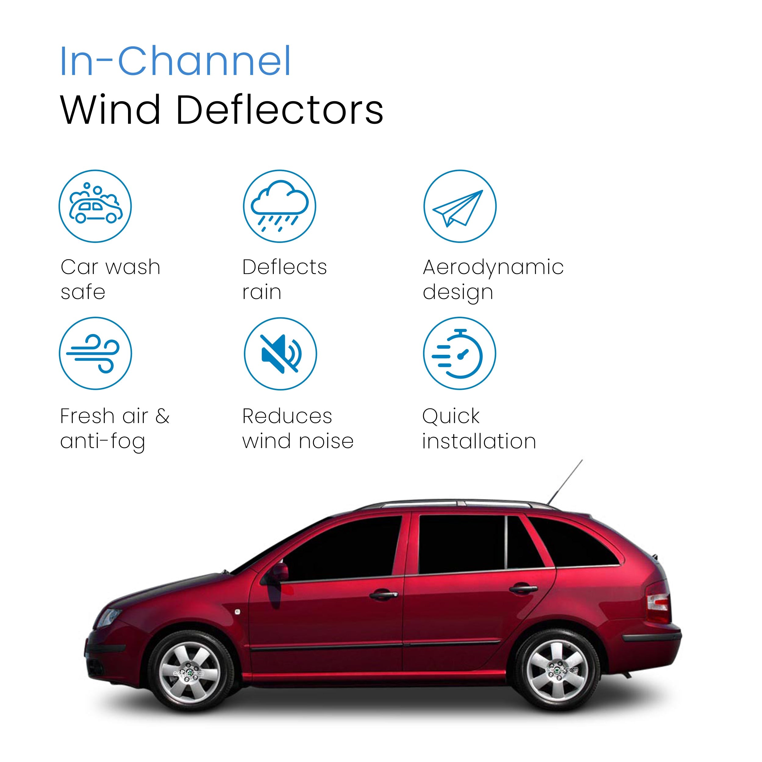 Skoda Fabia MK1 1999-2007 5 Door Hatchback Wind Deflectors 4pc