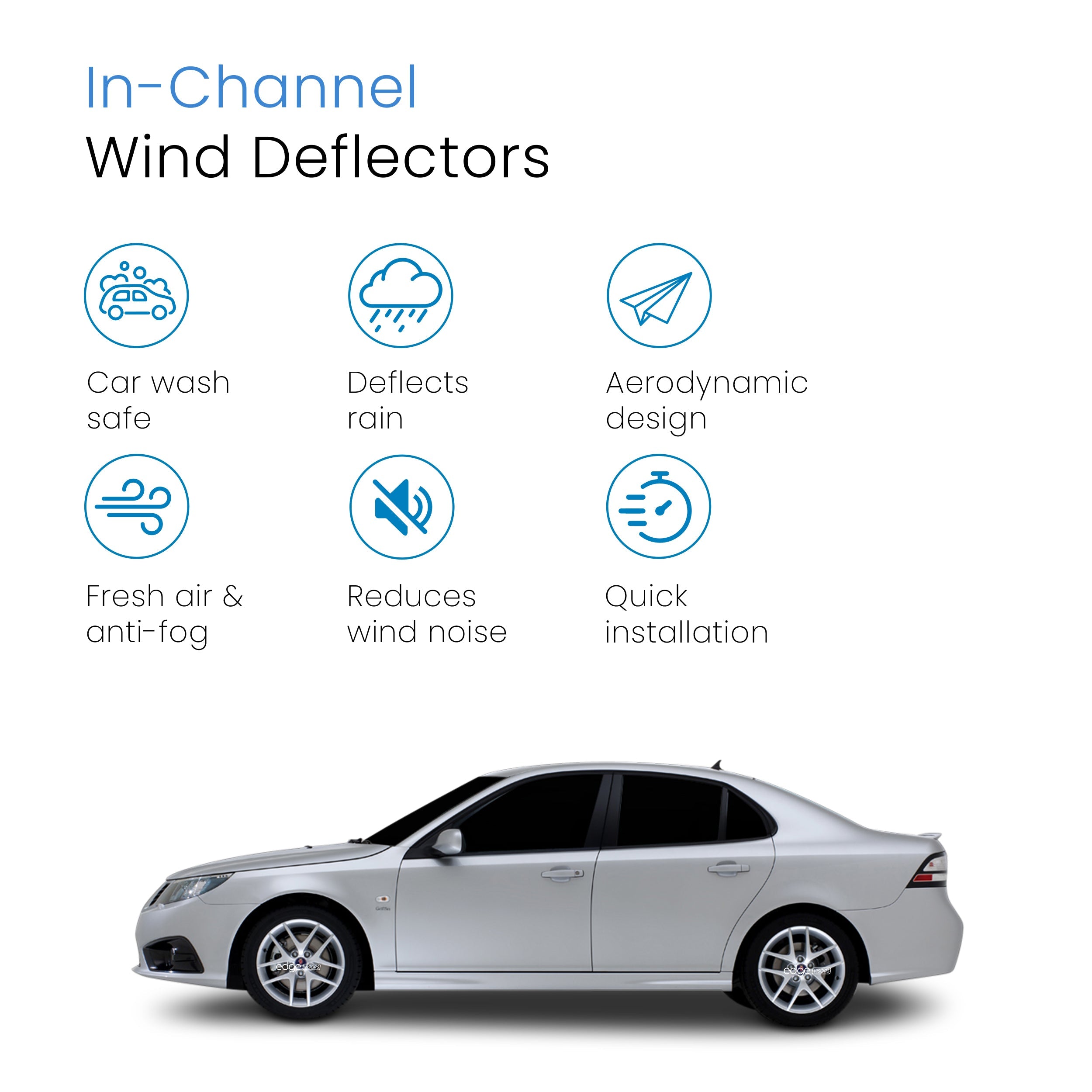 Saab 9-3 MK2 2002-2011 4 Door Saloon Wind Deflectors 4pc