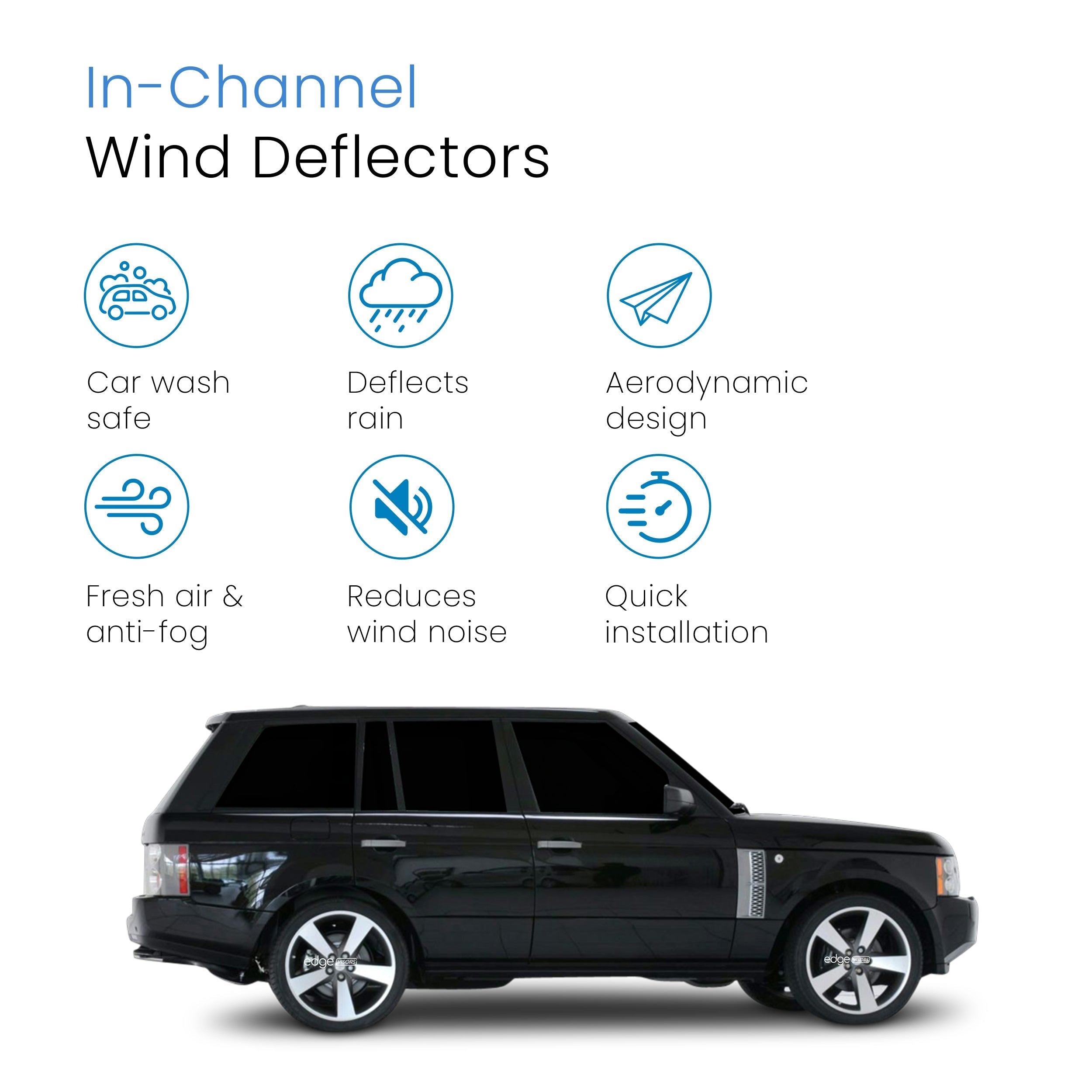 Range Rover MK3 L322 2002-2012 5 Door SUV Wind Deflectors 4pc