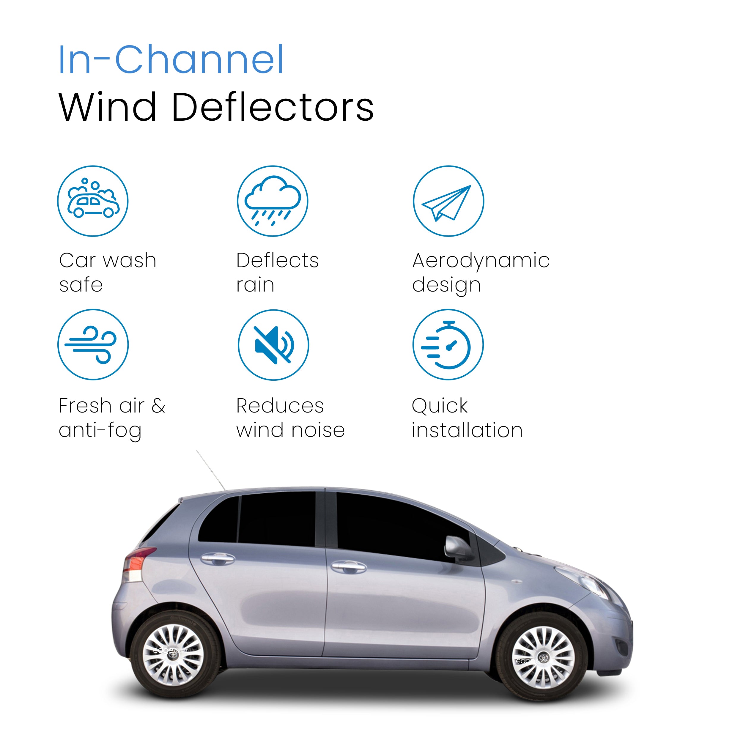 Toyota Yaris MK2 2005-2011 5 Door Hatchback Wind Deflectors 4pc