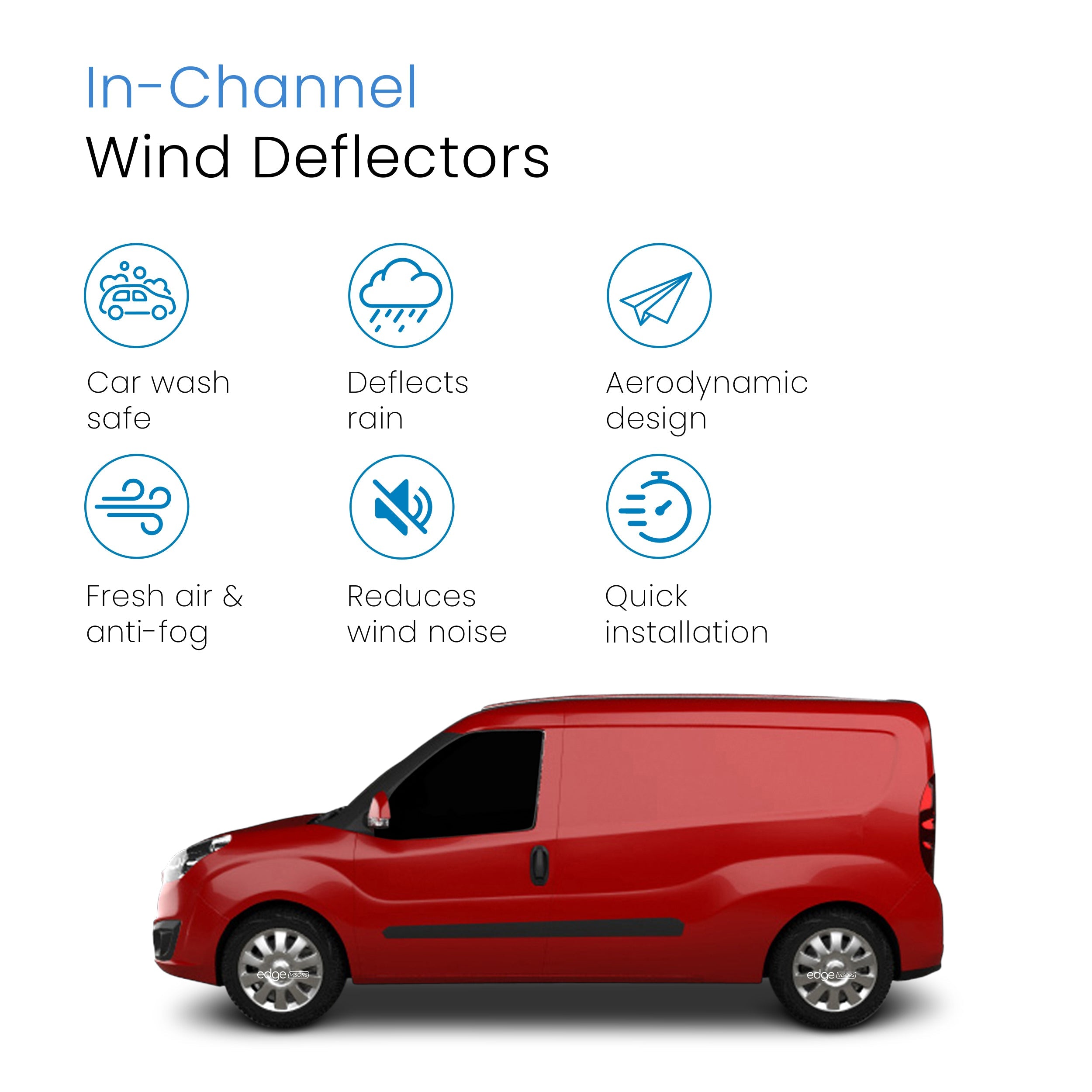 Vauxhall Combo D MK3 2011-2018 Van Wind Deflectors 2pc