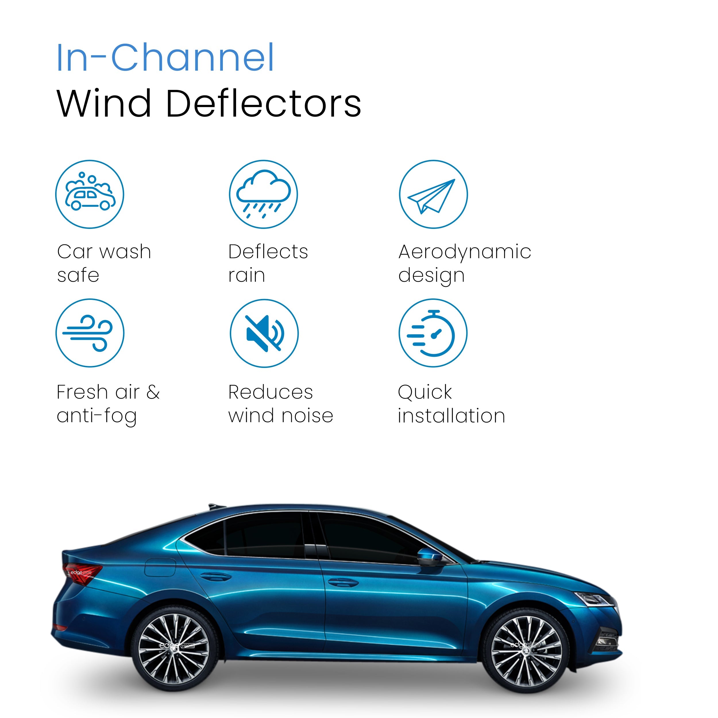 Skoda Octavia MK4 2020-Onwards 5 Door Hatchback Wind Deflectors 4pc