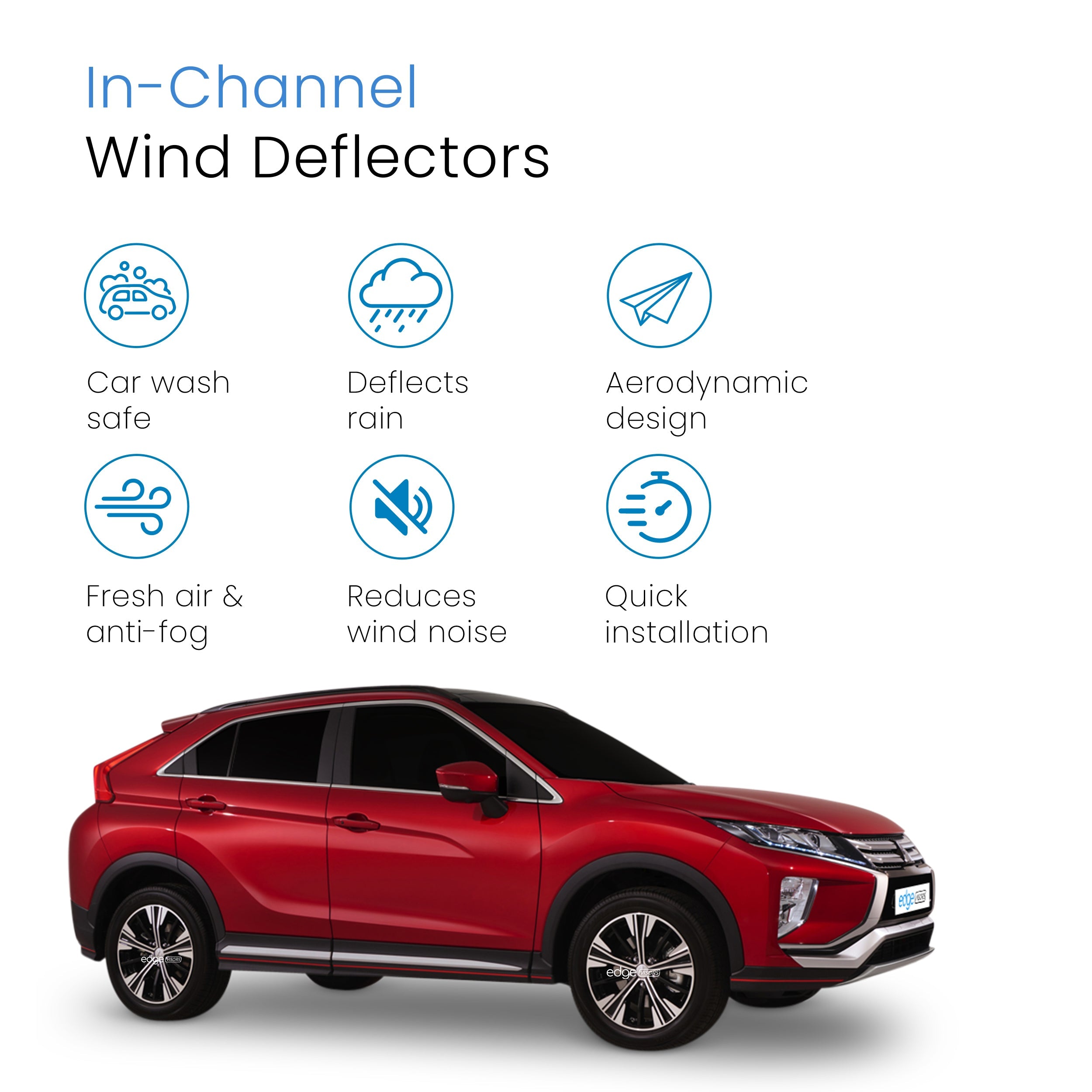 Mitsubishi Eclipse Cross MK1 2018-Onwards 5 Door SUV Wind Deflectors 4pc