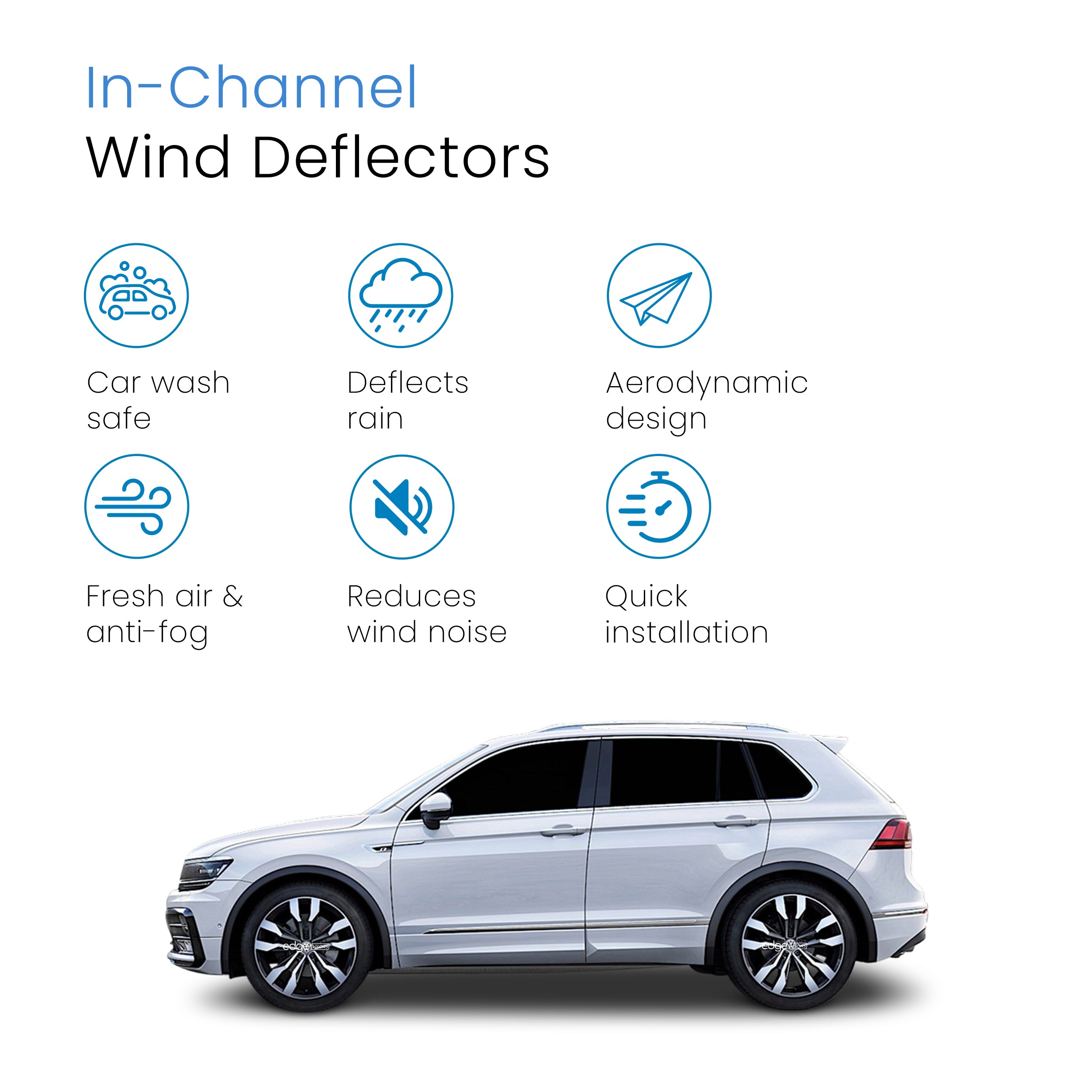 VW Tiguan MK2 2016-2023 5 Door SUV Wind Deflectors 4pc