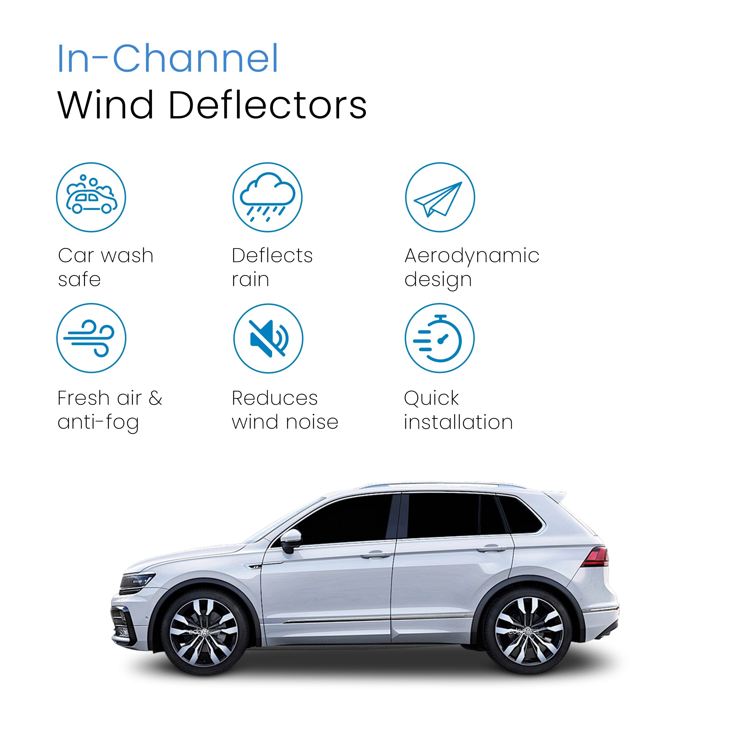 VW Tiguan MK2 2016-2023 5 Door SUV Wind Deflectors 4pc
