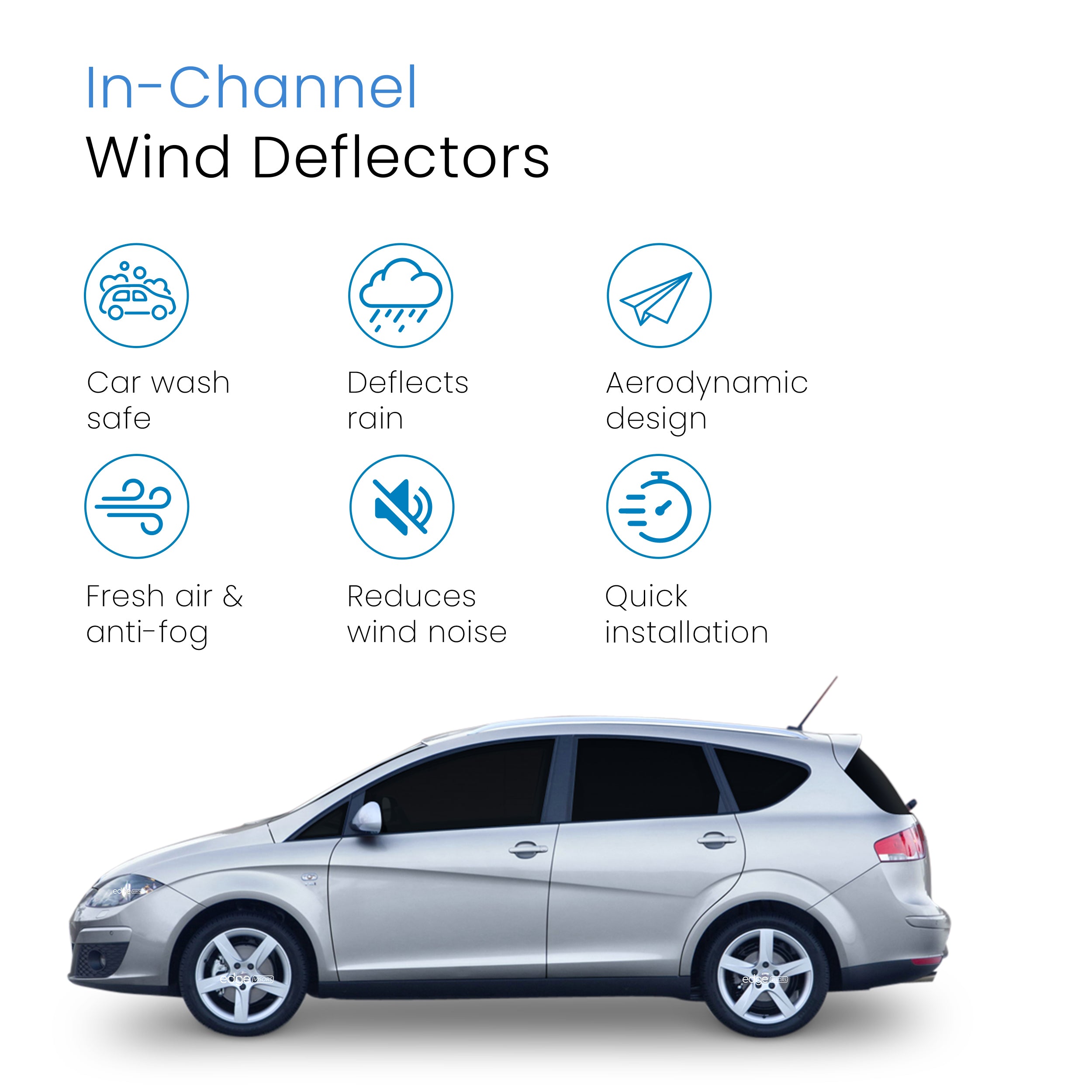 Seat Toledo MK3 2004-2009 5 Door Estate Wind Deflectors 4pc