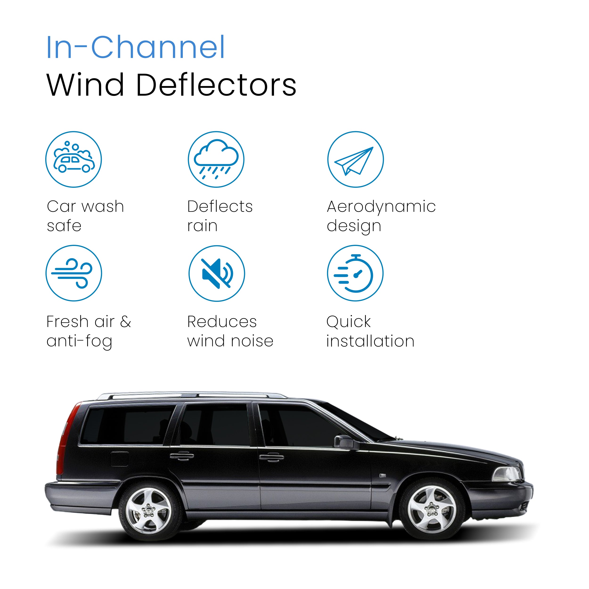 Volvo V70 / XC70 MK2 2000-2007 5 Door Estate Wind Deflectors 4pc