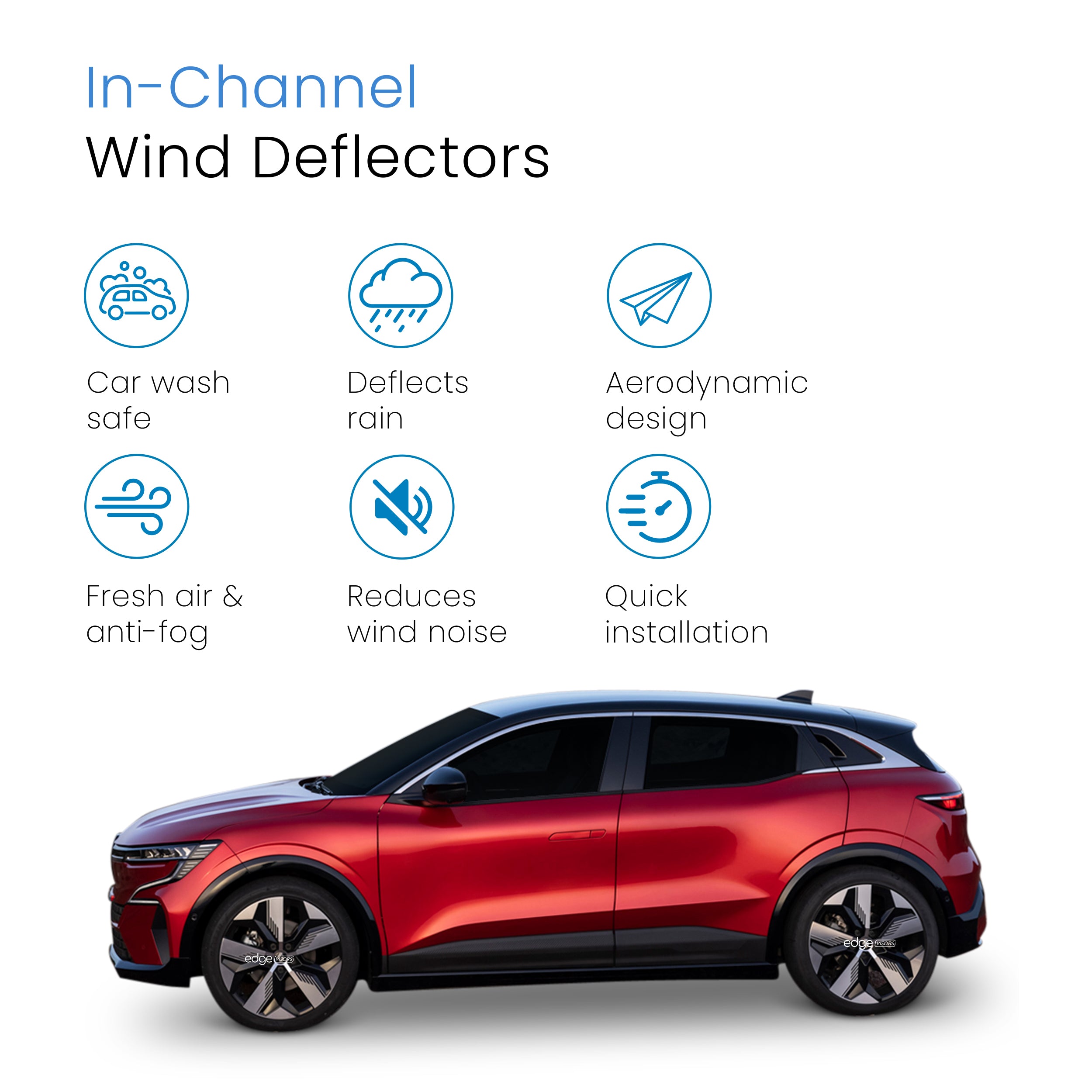 Renault Megane E-Tech 2022-Onwards 5 Door SUV Wind Deflectors 4pc
