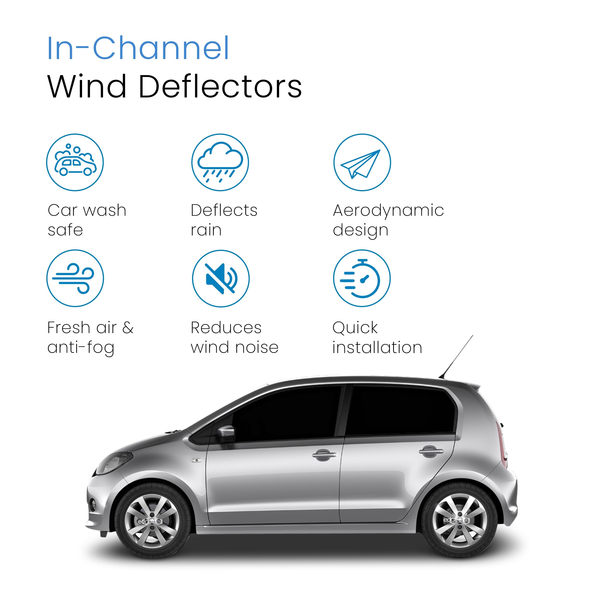 Skoda Citigo MK1 2012-2019 5 Door Hatchback Wind Deflectors 2pc