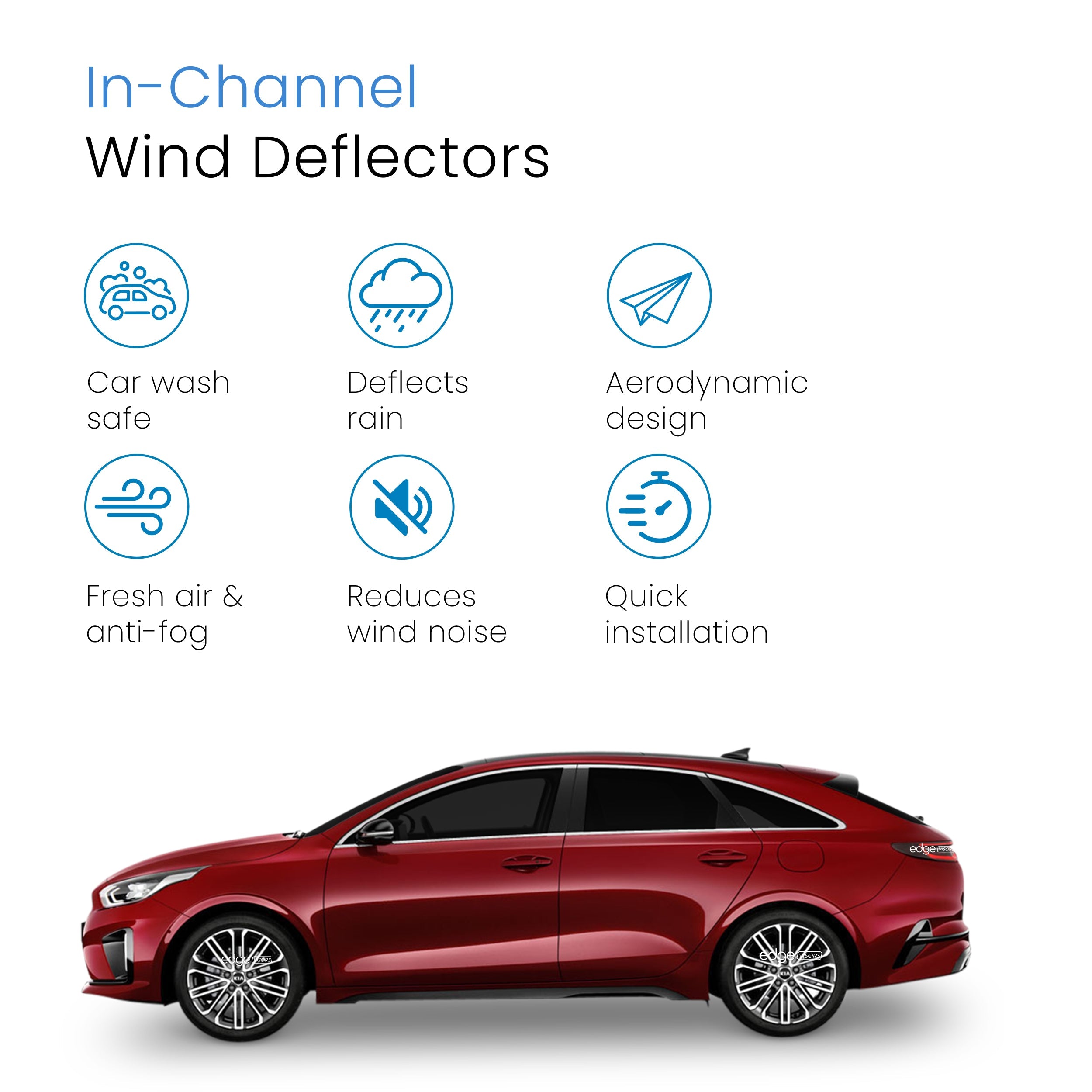 Kia Pro Ceed MK3 2019-2024 5 Door Hatchback Wind Deflectors 4pc