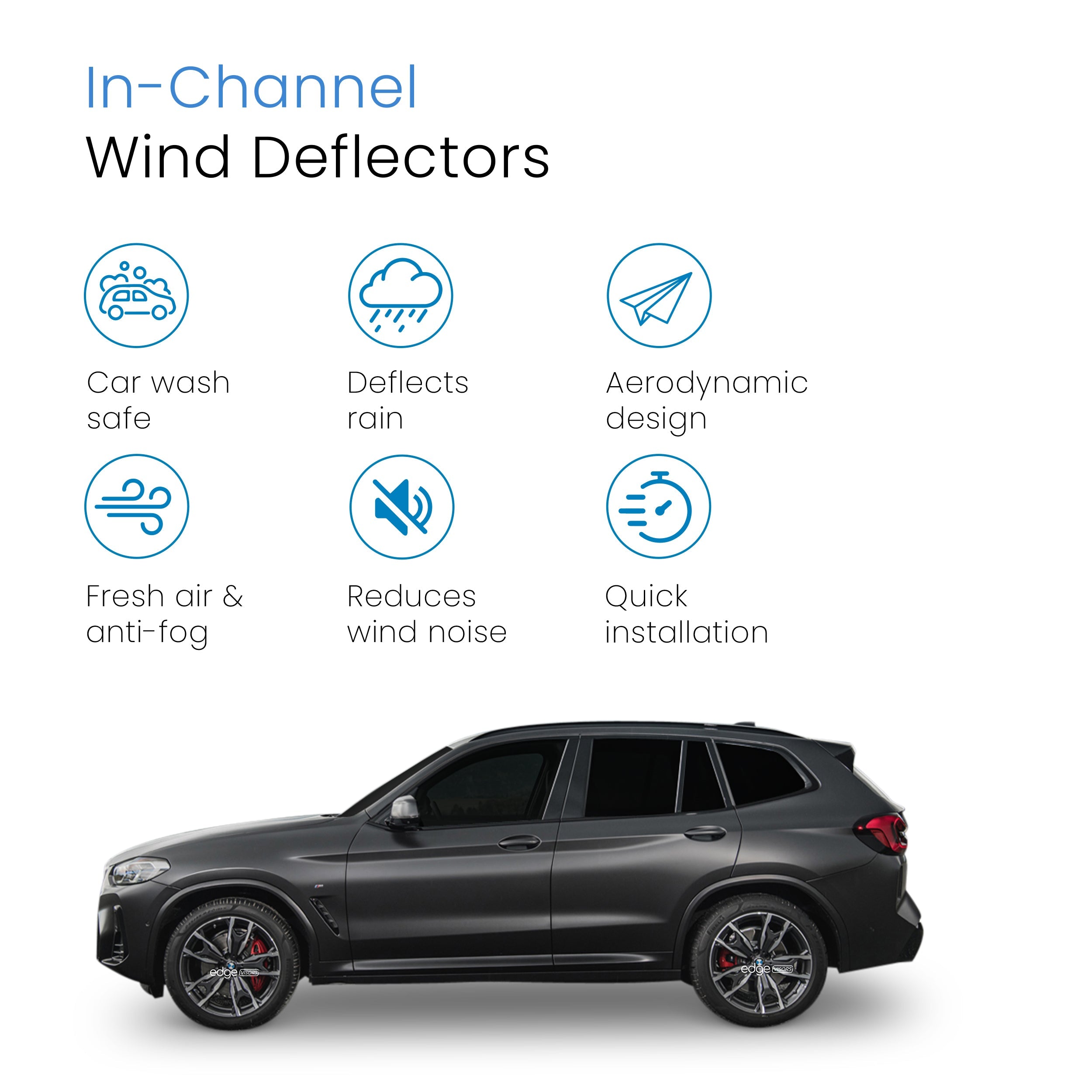 BMW X3 G01 2017-2024 5 Door SUV Wind Deflectors 4pc