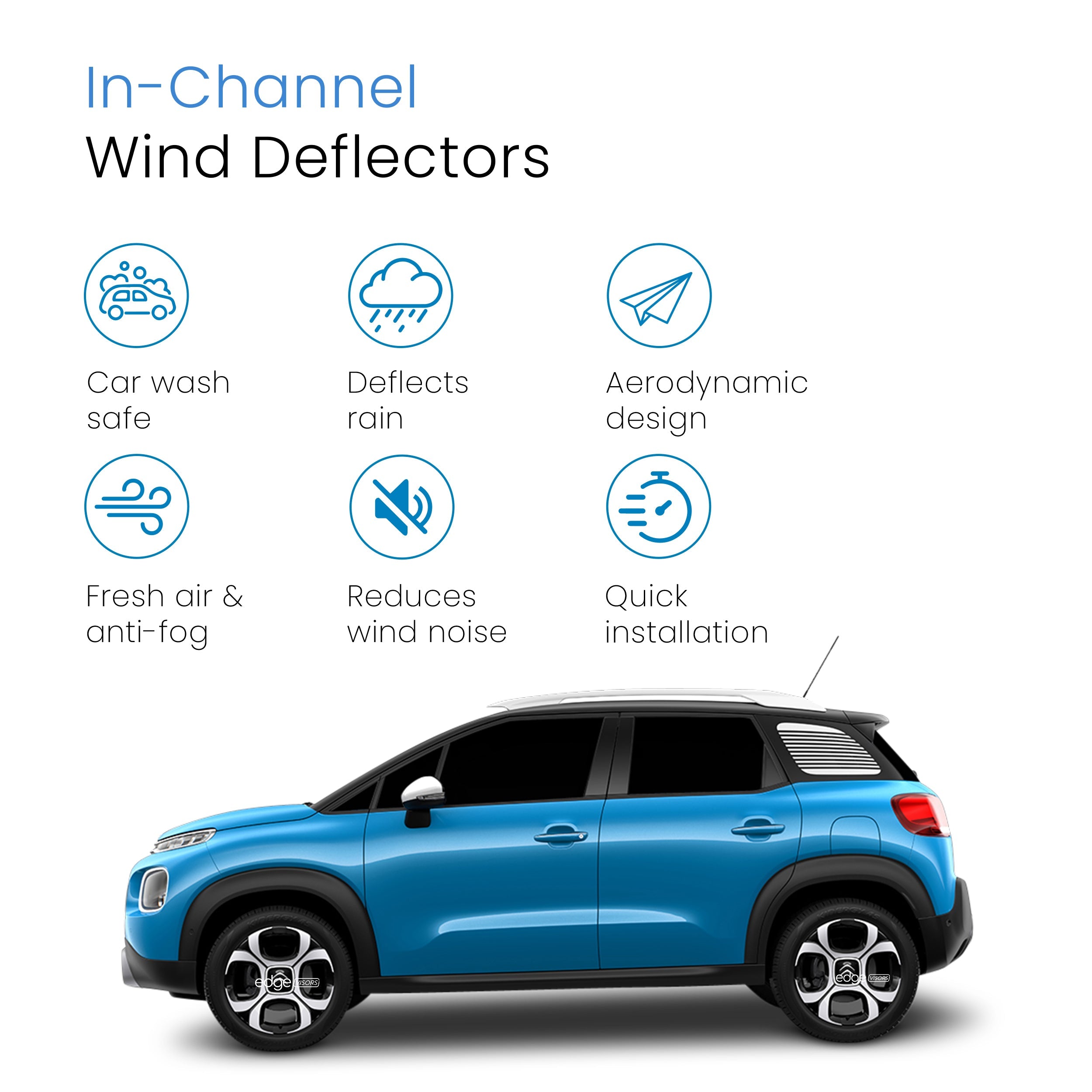 Citroen C3 Aircross MK1 2017-2024 5 Door SUV Wind Deflectors 4pc
