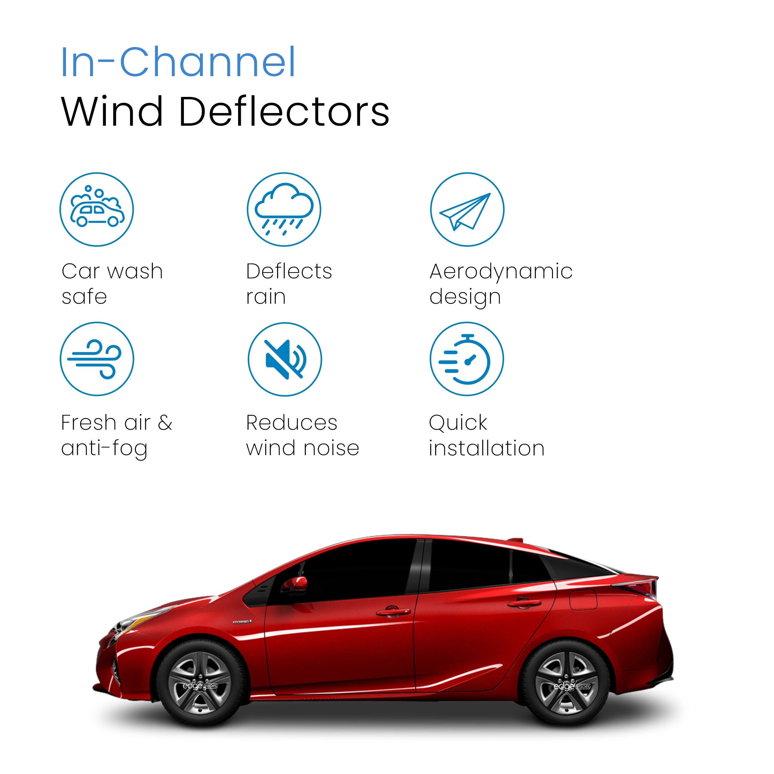 Toyota Prius MK4 2016-2023 5 Door Liftback Wind Deflectors 4pc