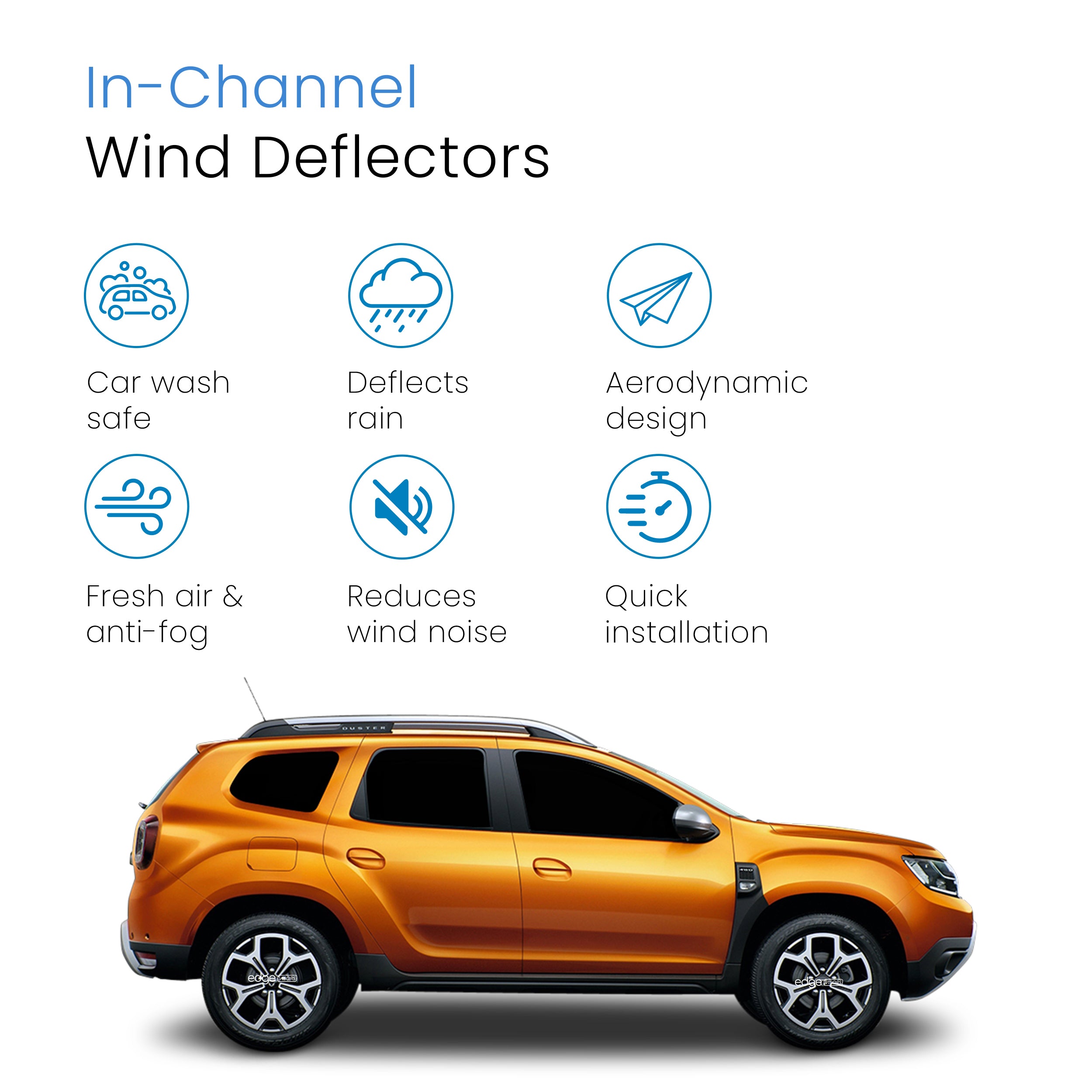 Dacia Duster MK2 2018-2024 5 Door SUV Wind Deflectors 4pc