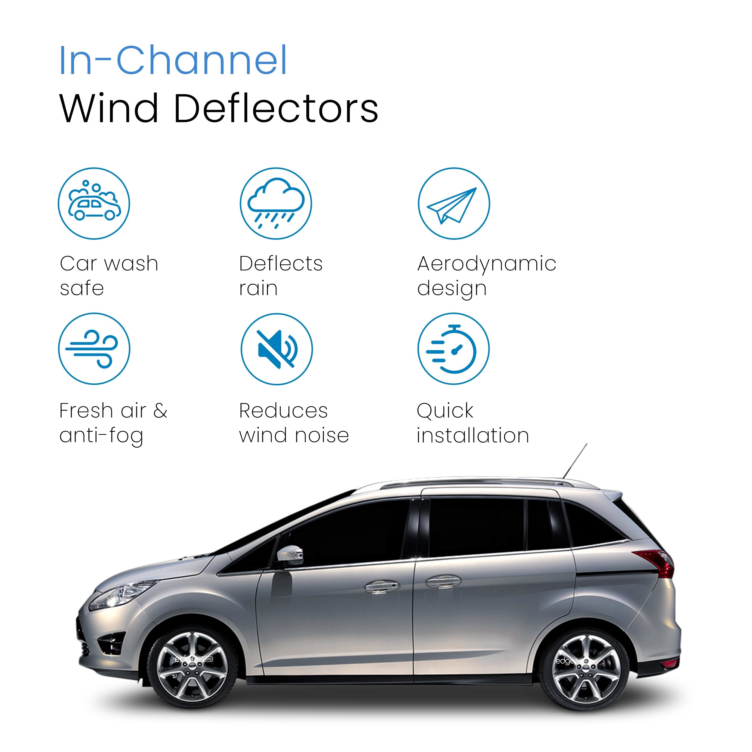 Ford Grand C-Max MK2 2011-2019 5 Door MPV Wind Deflectors 4pc