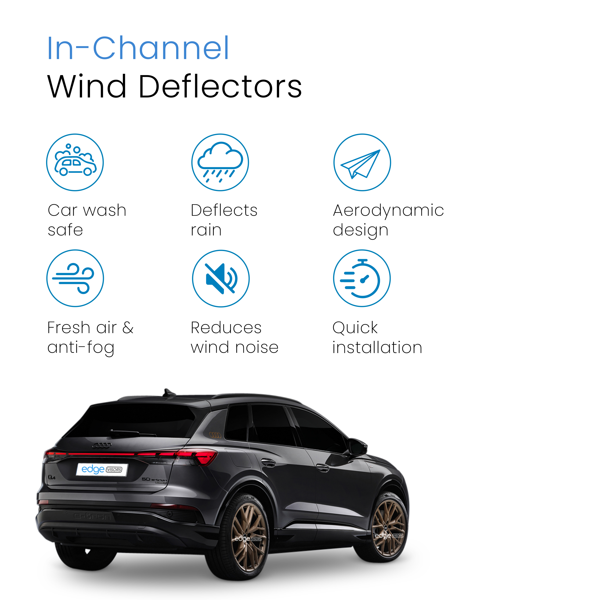 Audi Q4 E-tron 2021-Onwards 5 Door SUV Wind Deflectors 4pc