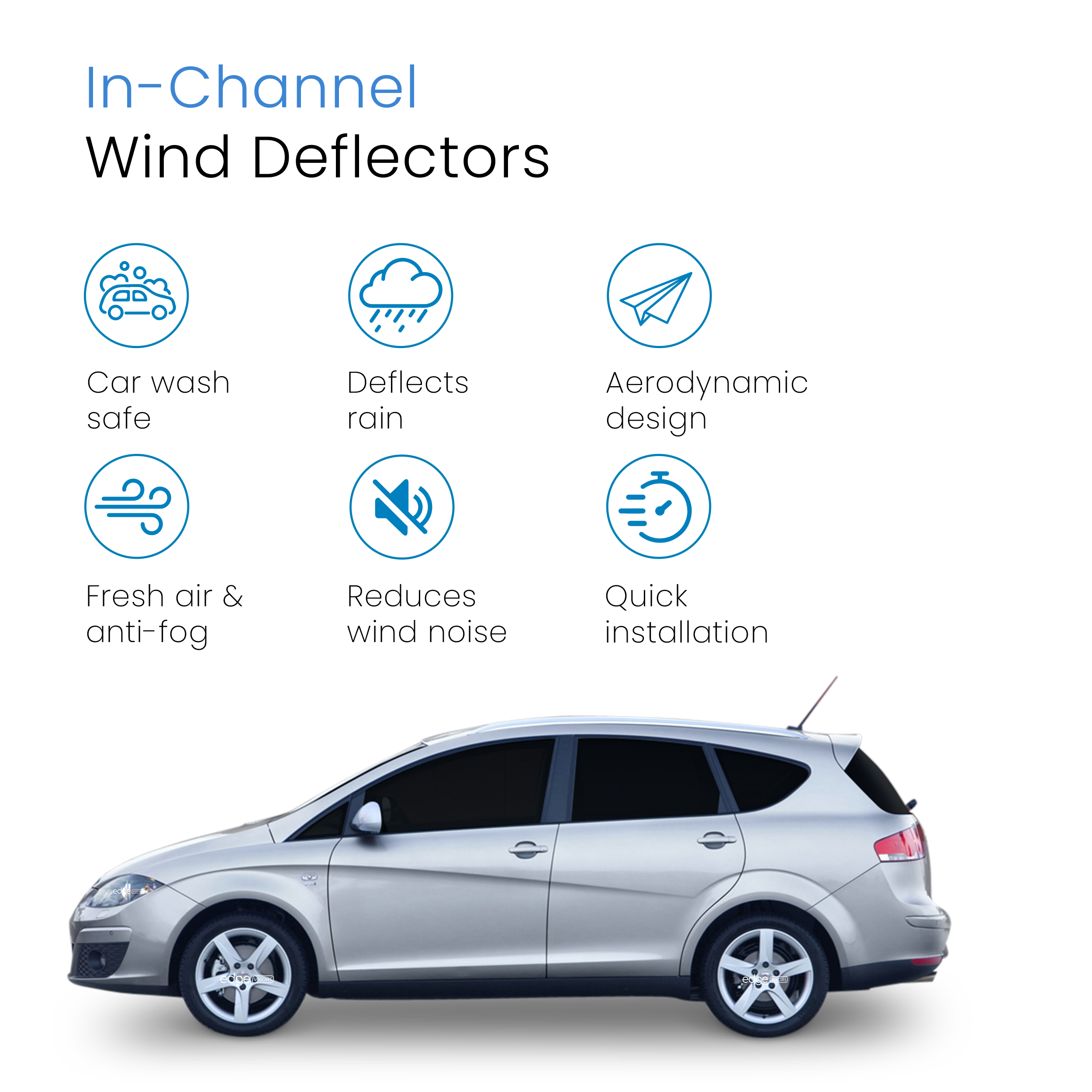 Seat Altea / Altea XL 2004-2017 5 Door Estate Wind Deflectors 4pc